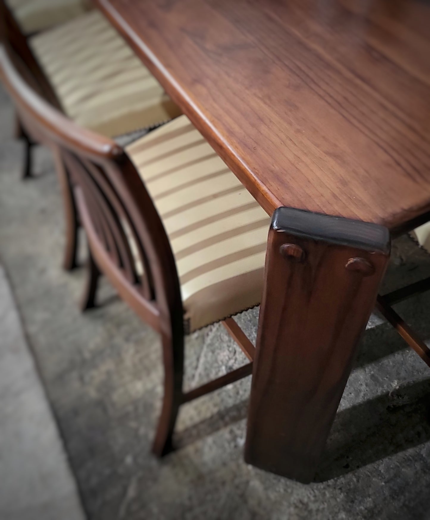 Vintage Post and Rail Dining Table - Solid Timber
