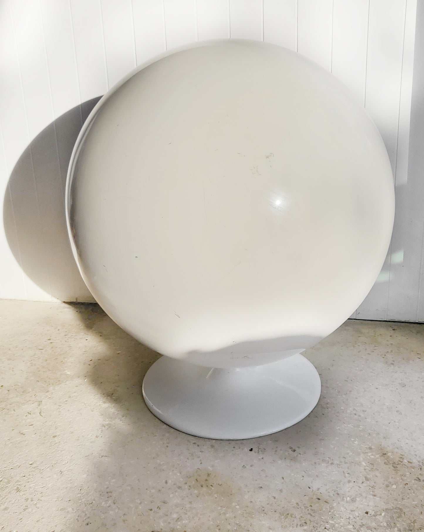 Ball Chair with Blue Upholstery