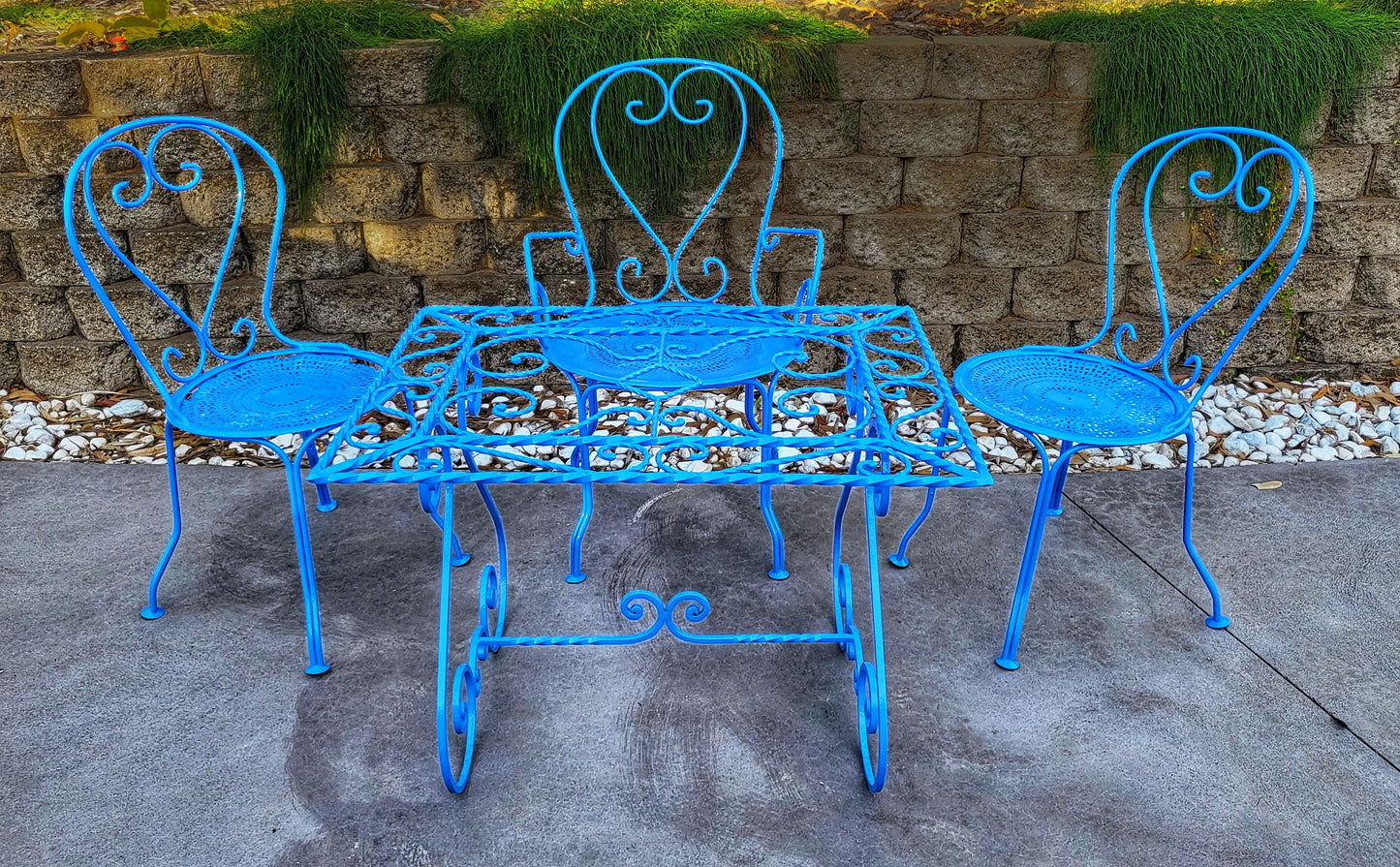 Antique French Outdoor Setting in Blue