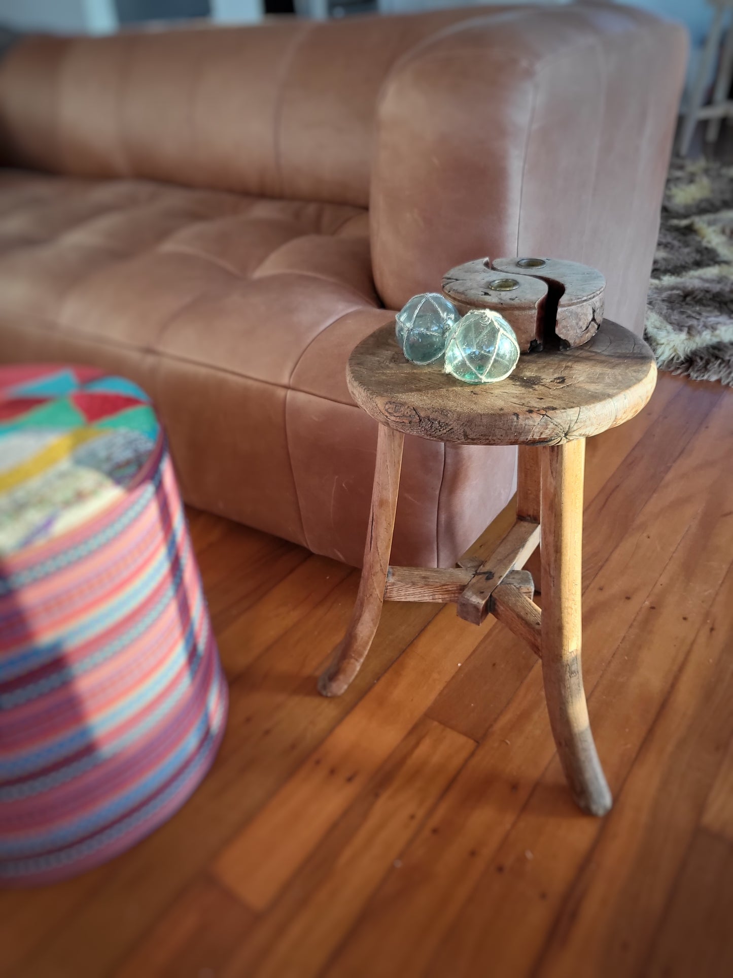 Rustic Elm Milking Stool