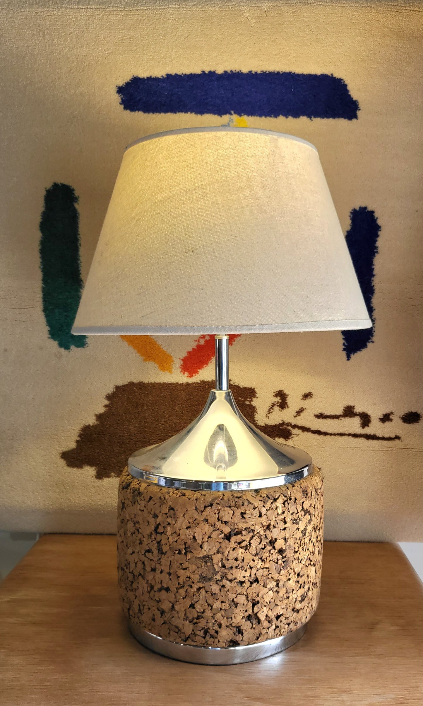 Mid-Century Cork Table Lamp
