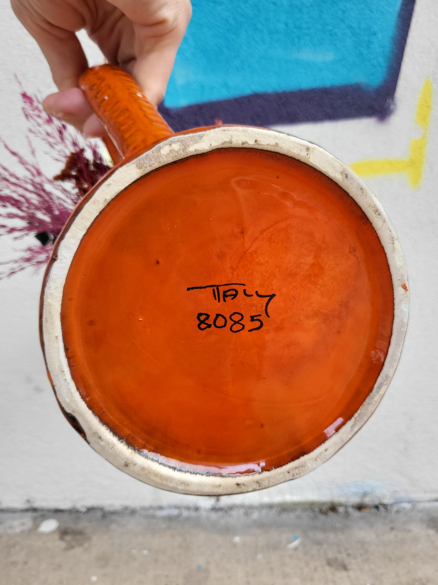 Mid Century Italica Ars Vase in Bright Orange