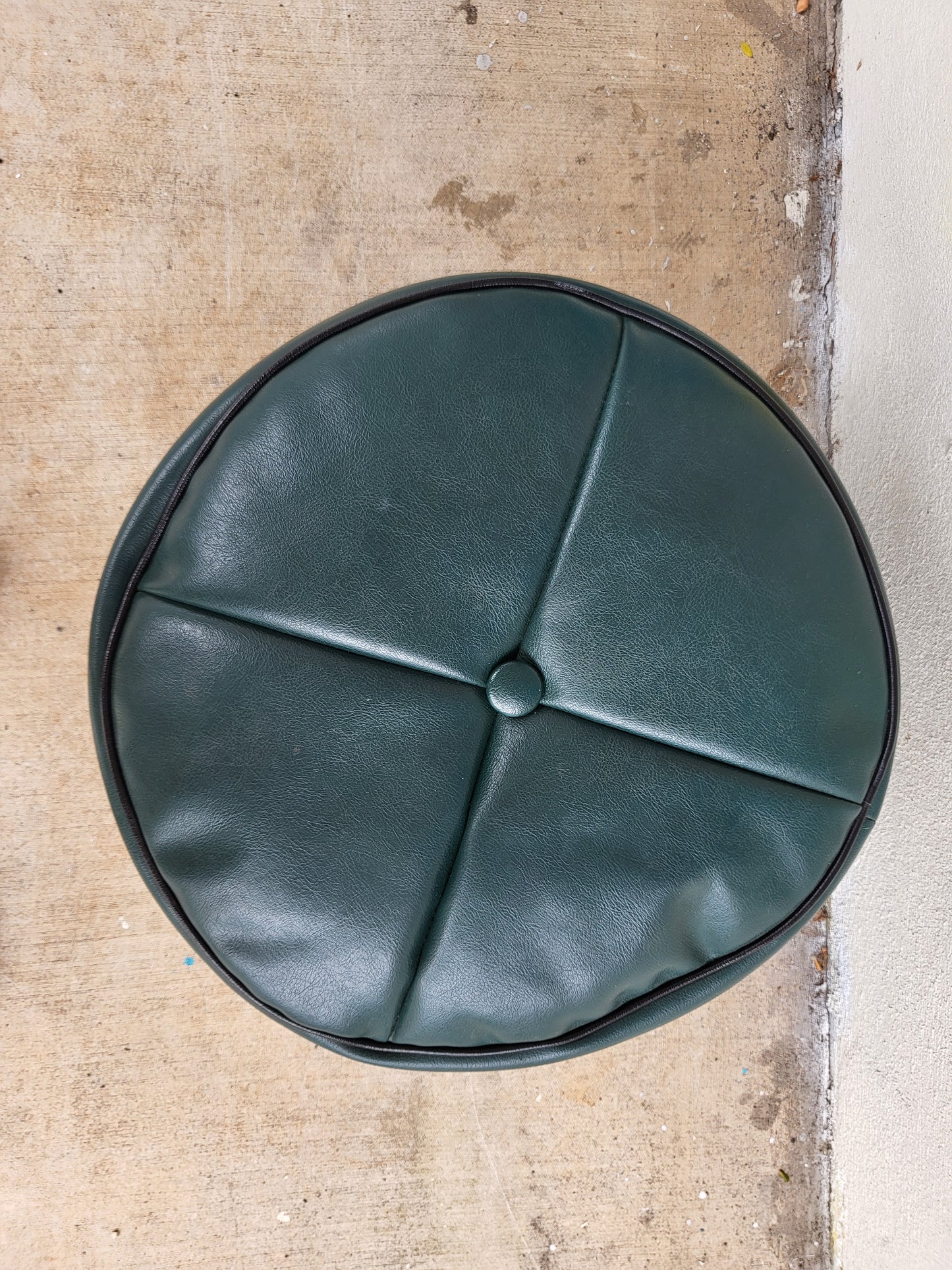 Pair of Original 1960's Brisbane Arcade Green Vinyl Poufs