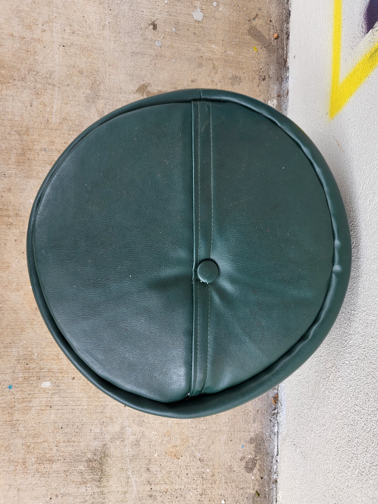 Pair of Original 1960's Brisbane Arcade Green Vinyl Poufs