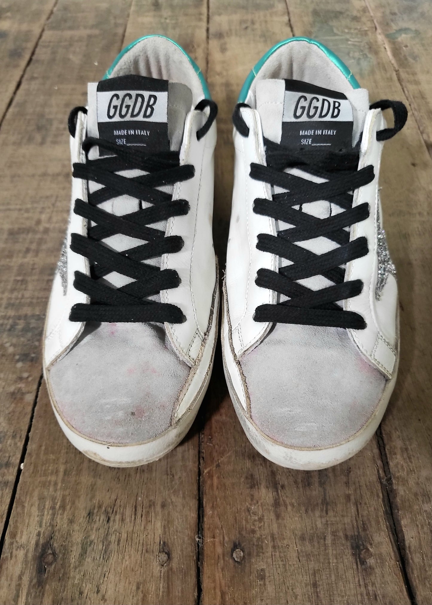 Golden Goose Superstar White | Green | Glitter - Effortlessly Cool