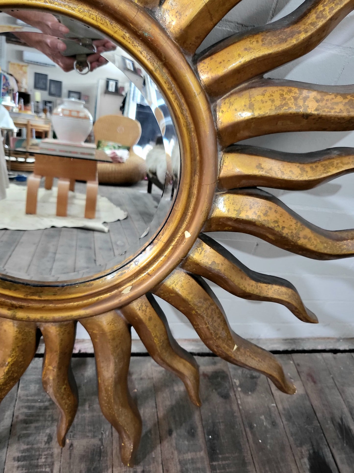 Large Sunburst Gilt Mirror