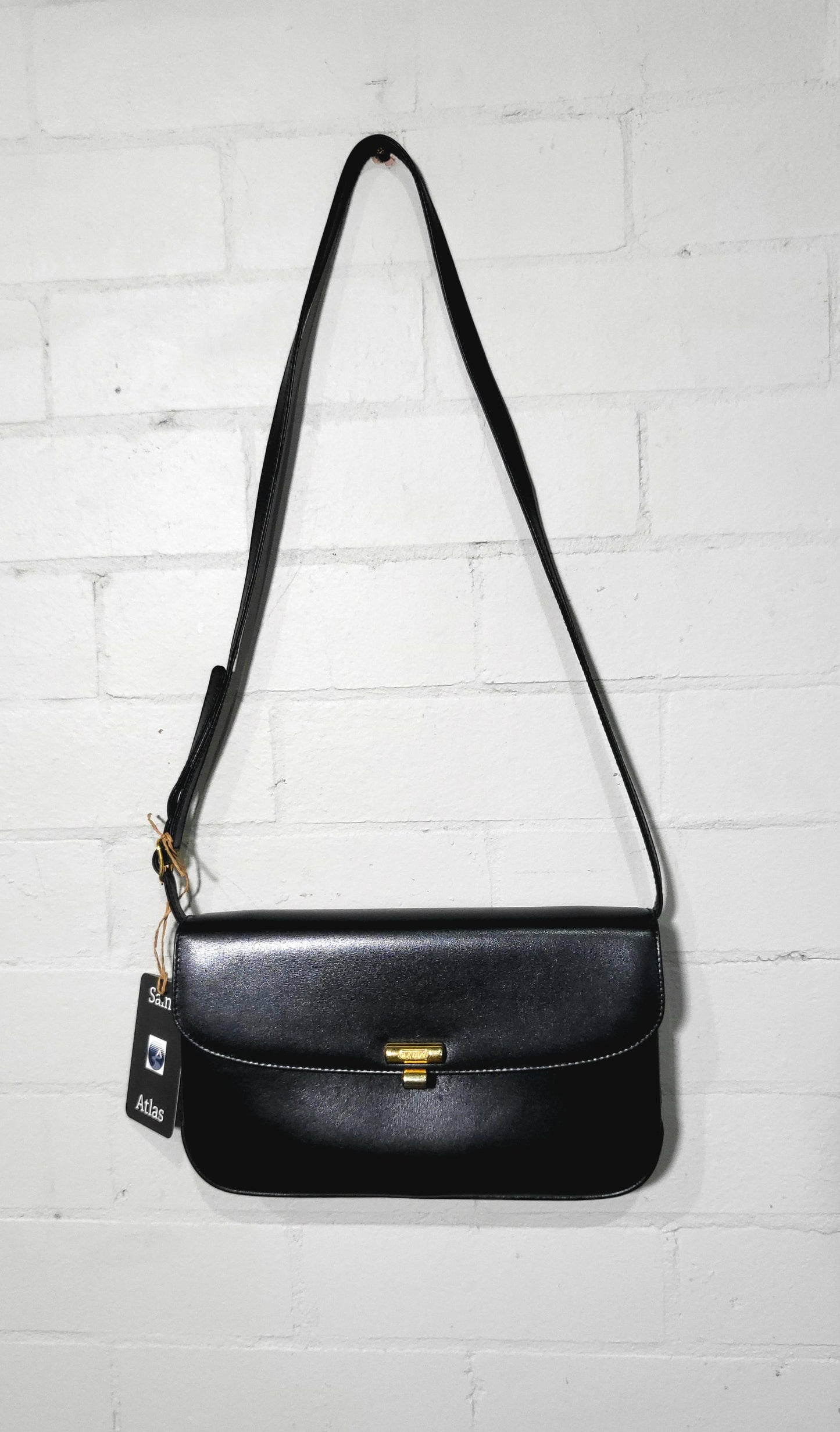BALLY Black Calf Leather Flap Bag