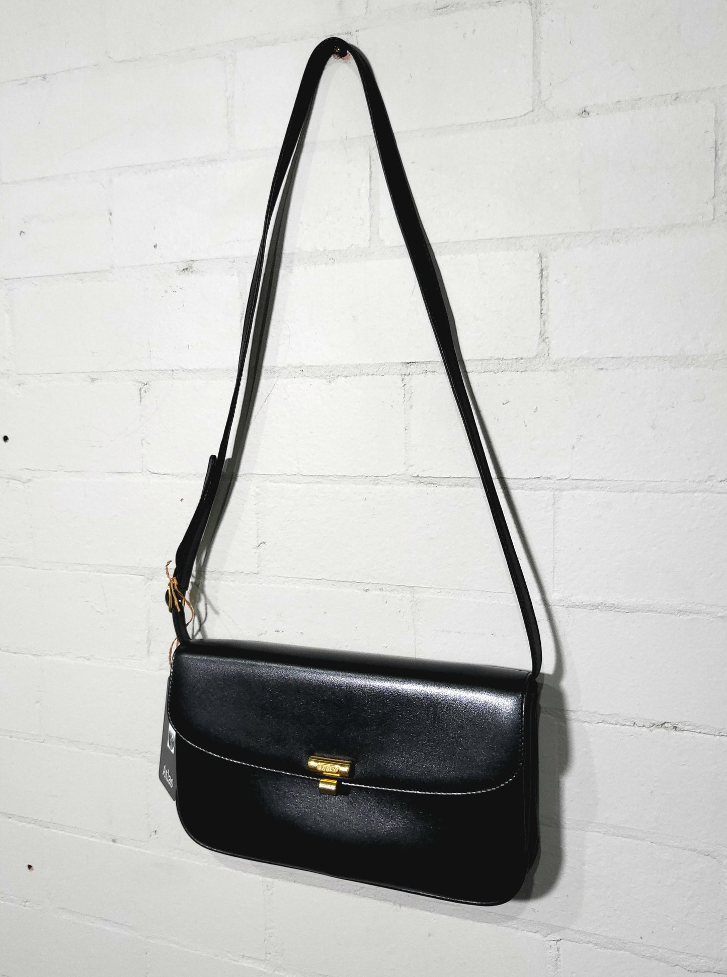 BALLY Black Calf Leather Flap Bag
