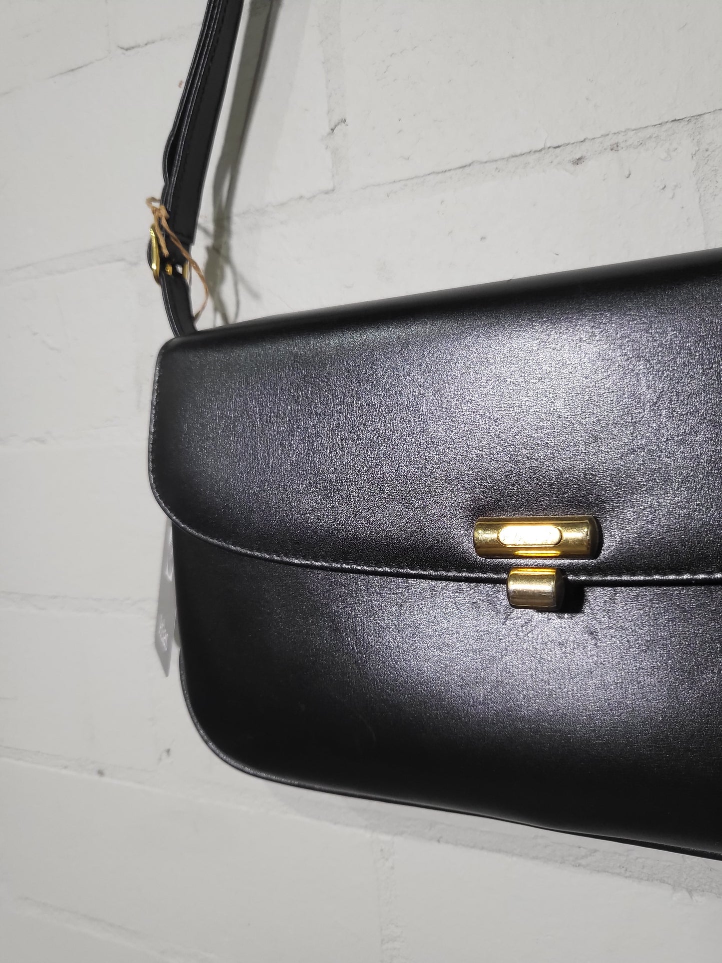 BALLY Black Calf Leather Flap Bag