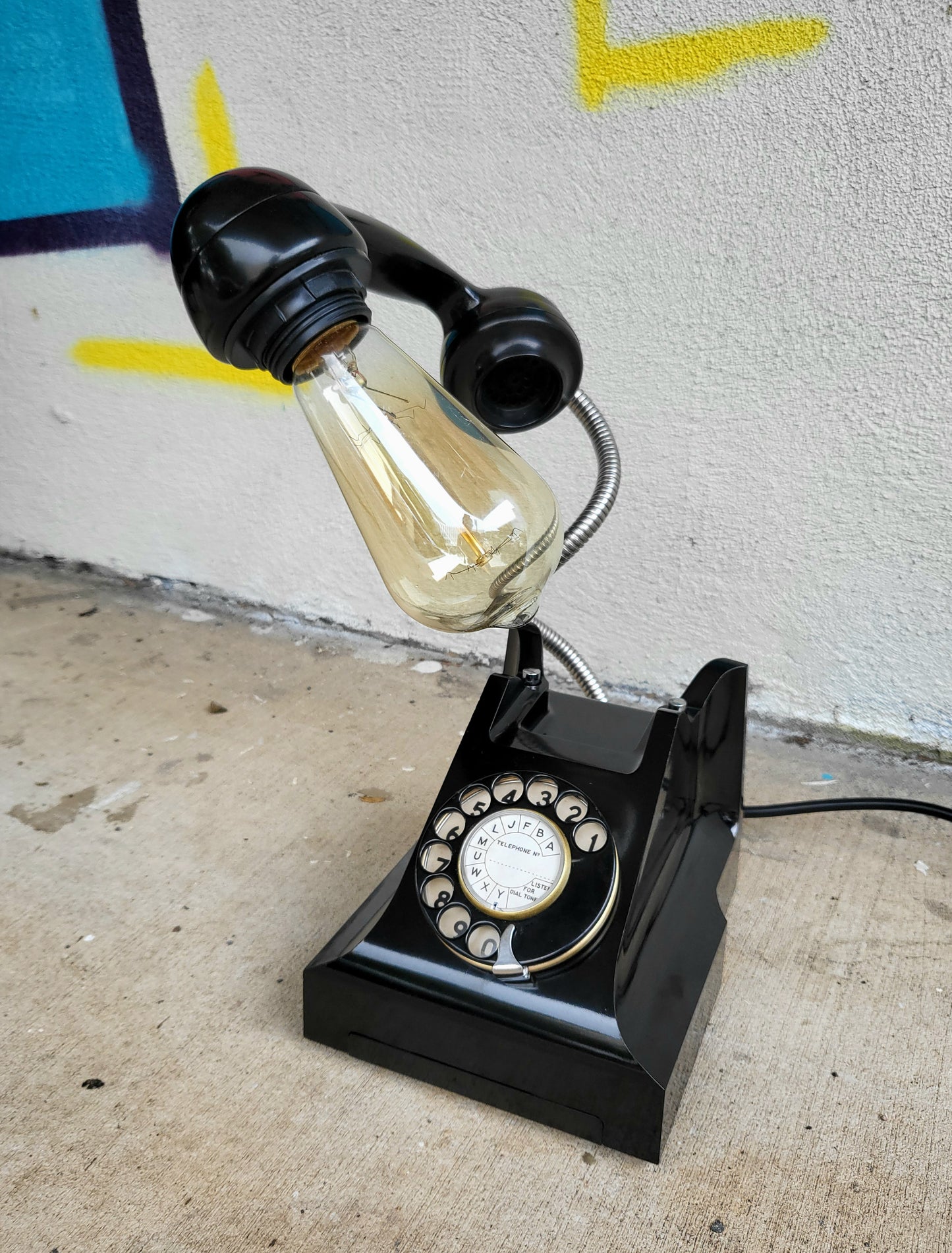 1958 STC Rotary Dial Telephone Lamp (Dimmable Globe)