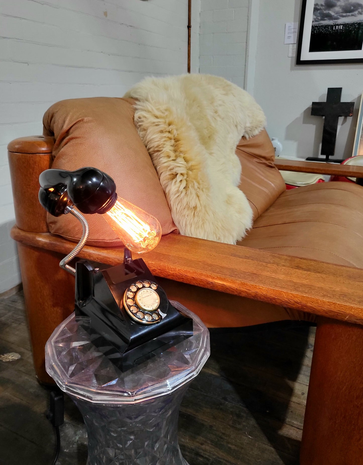 1958 STC Rotary Dial Telephone Lamp (Dimmable Globe)