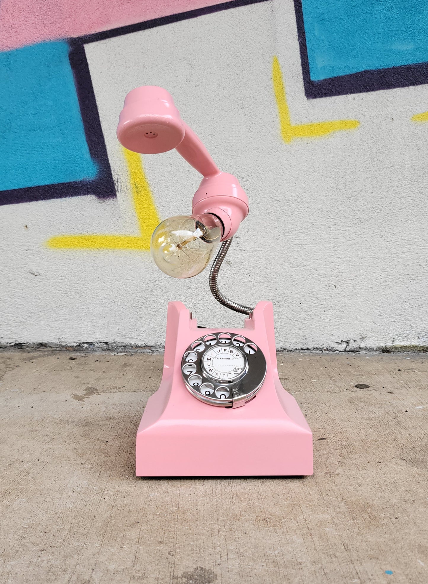 1958 STC Rotary Dial Telephone Lamp (Dimmable) - PINK