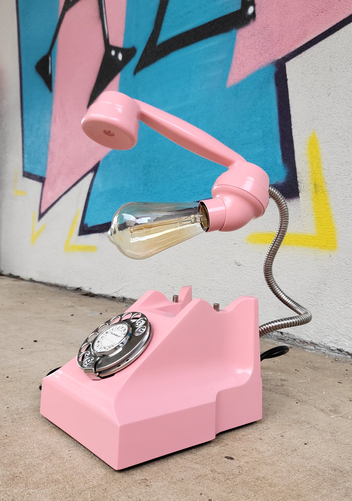 1958 STC Rotary Dial Telephone Lamp (Dimmable) - PINK