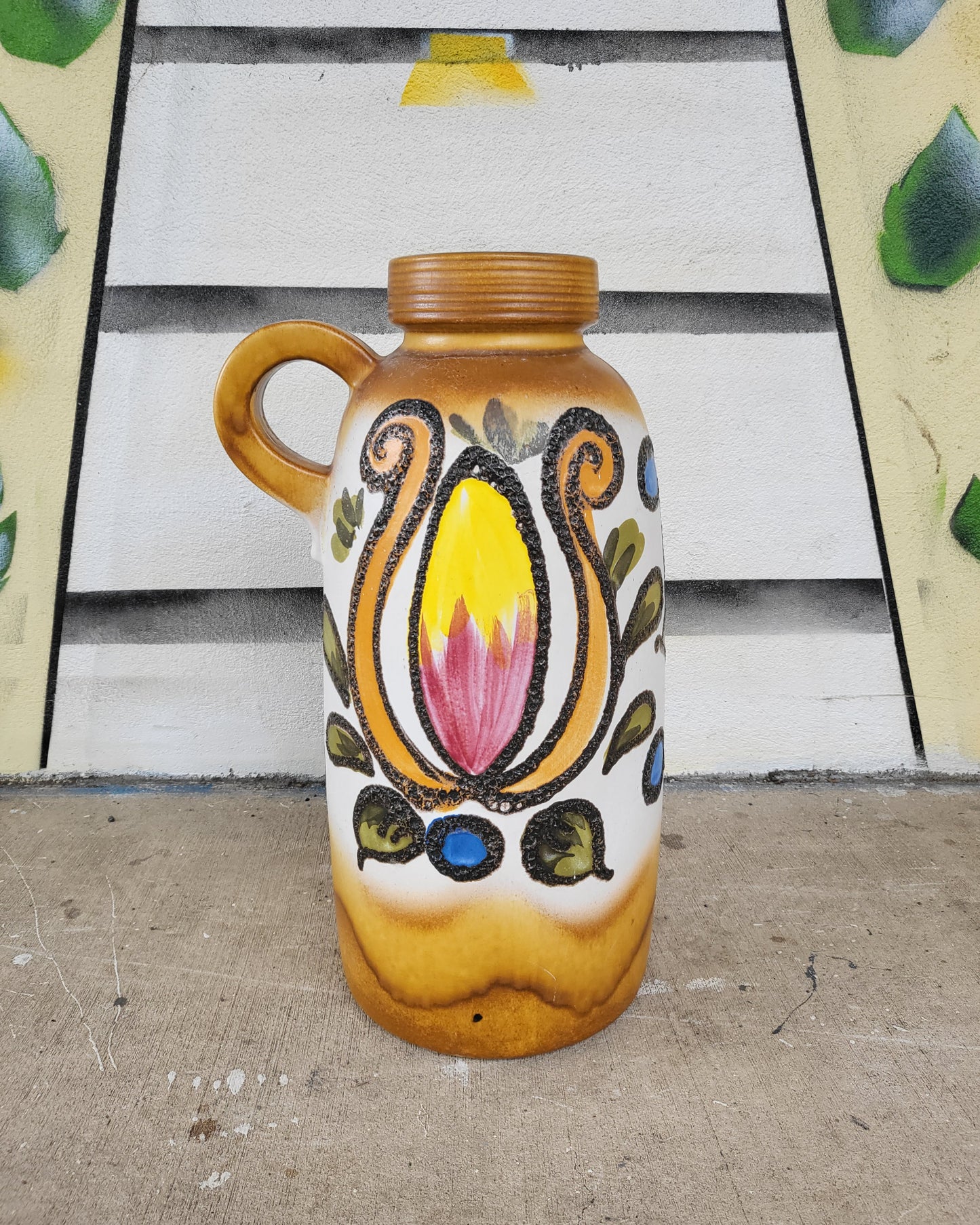 Oversized 1970s West German floor vase styled as a statement piece