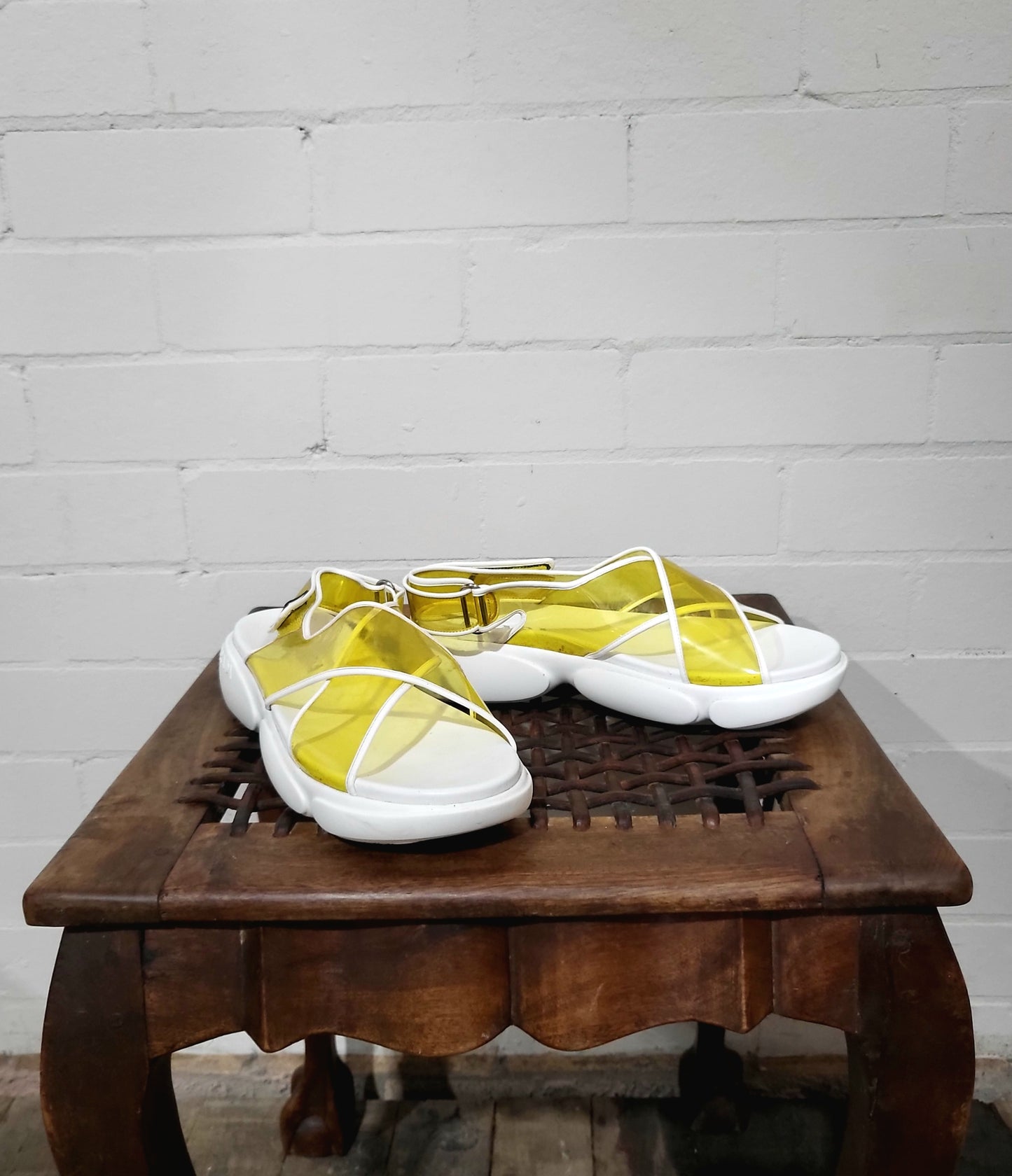 PRADA Transparent Yellow Sandals - Size 9