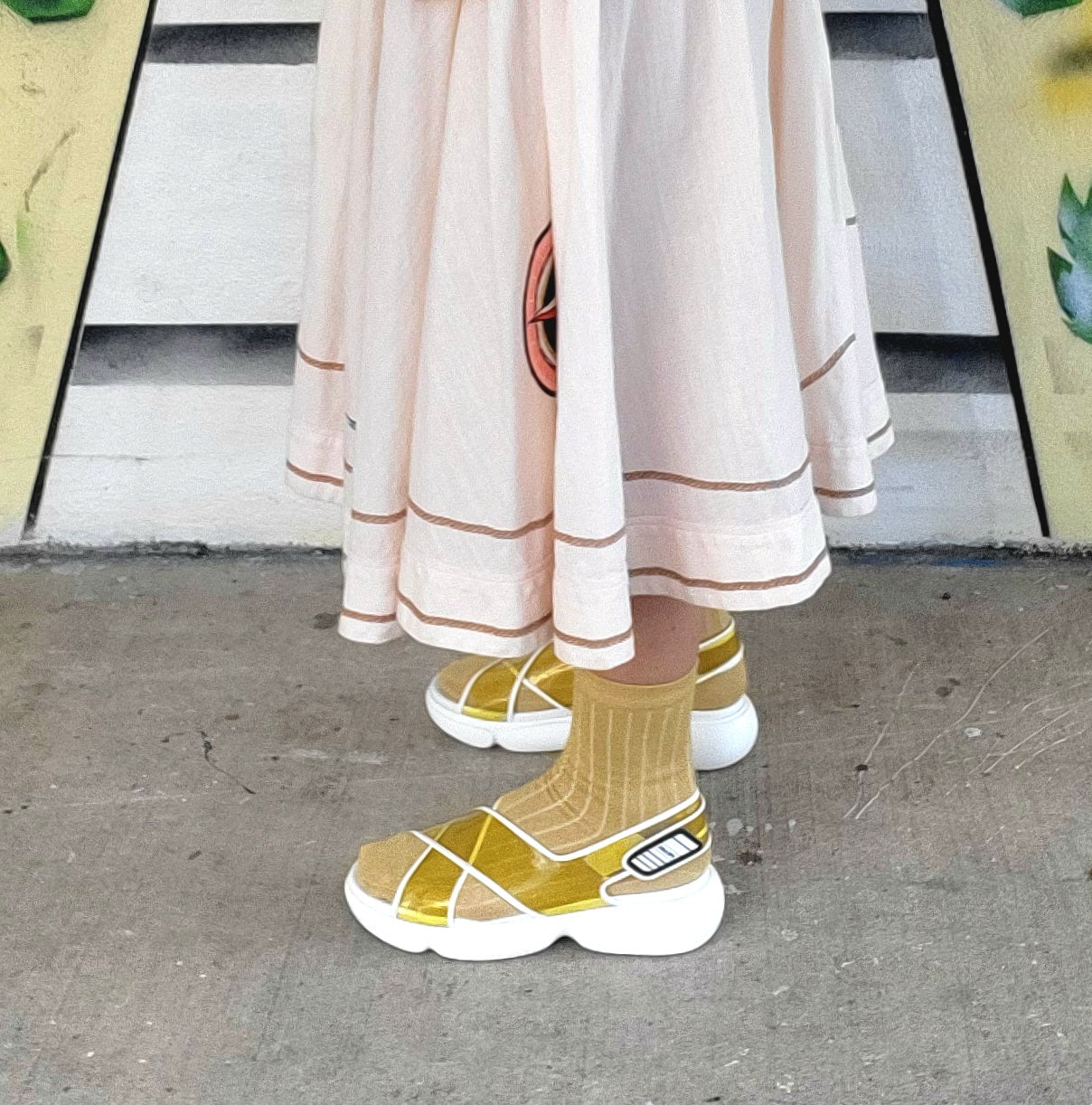 PRADA Transparent Yellow Sandals - Size 9