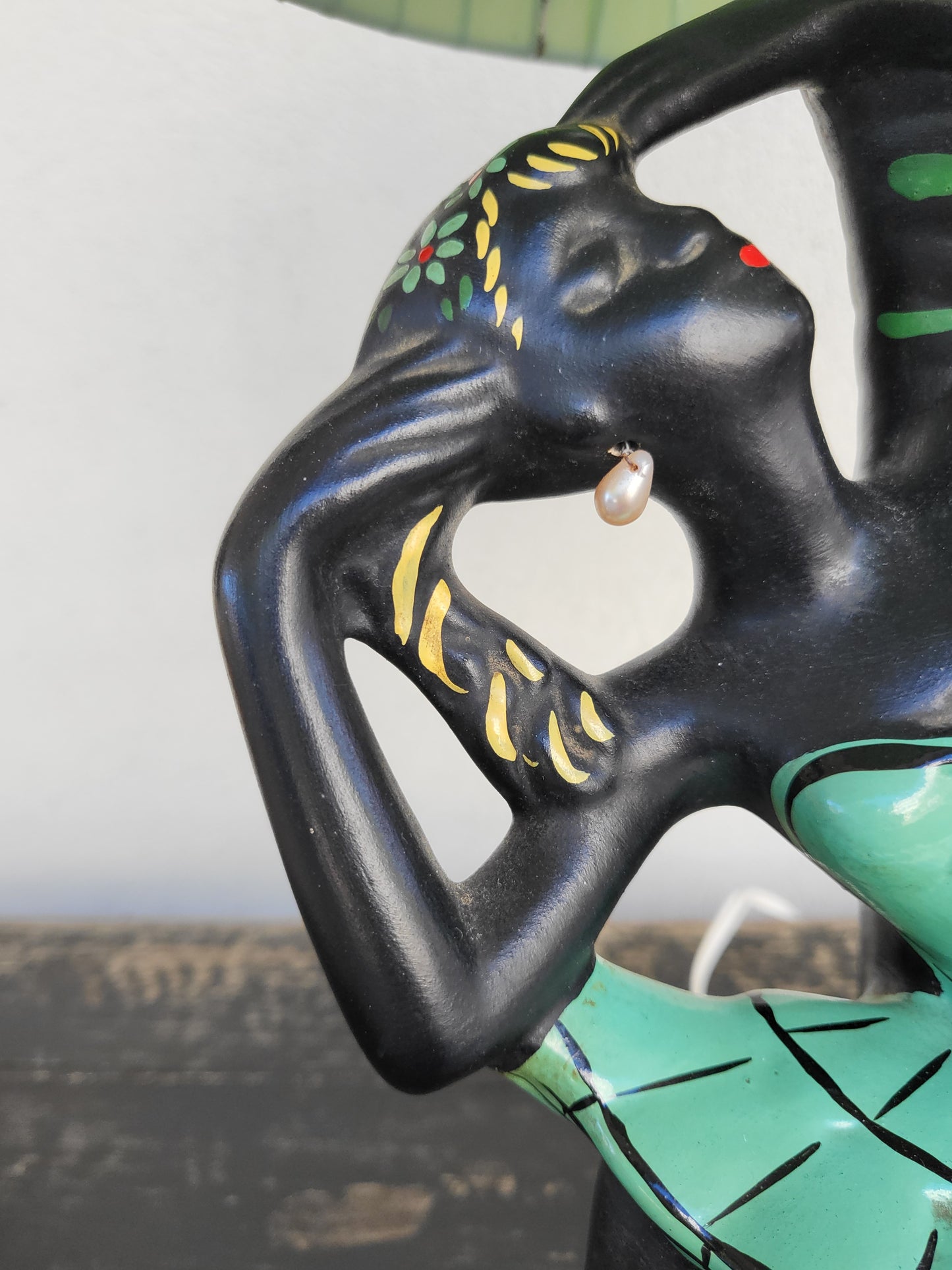 Authentic Barsony Ballerina Lamp - Lady in Green Dress (c.1950s)