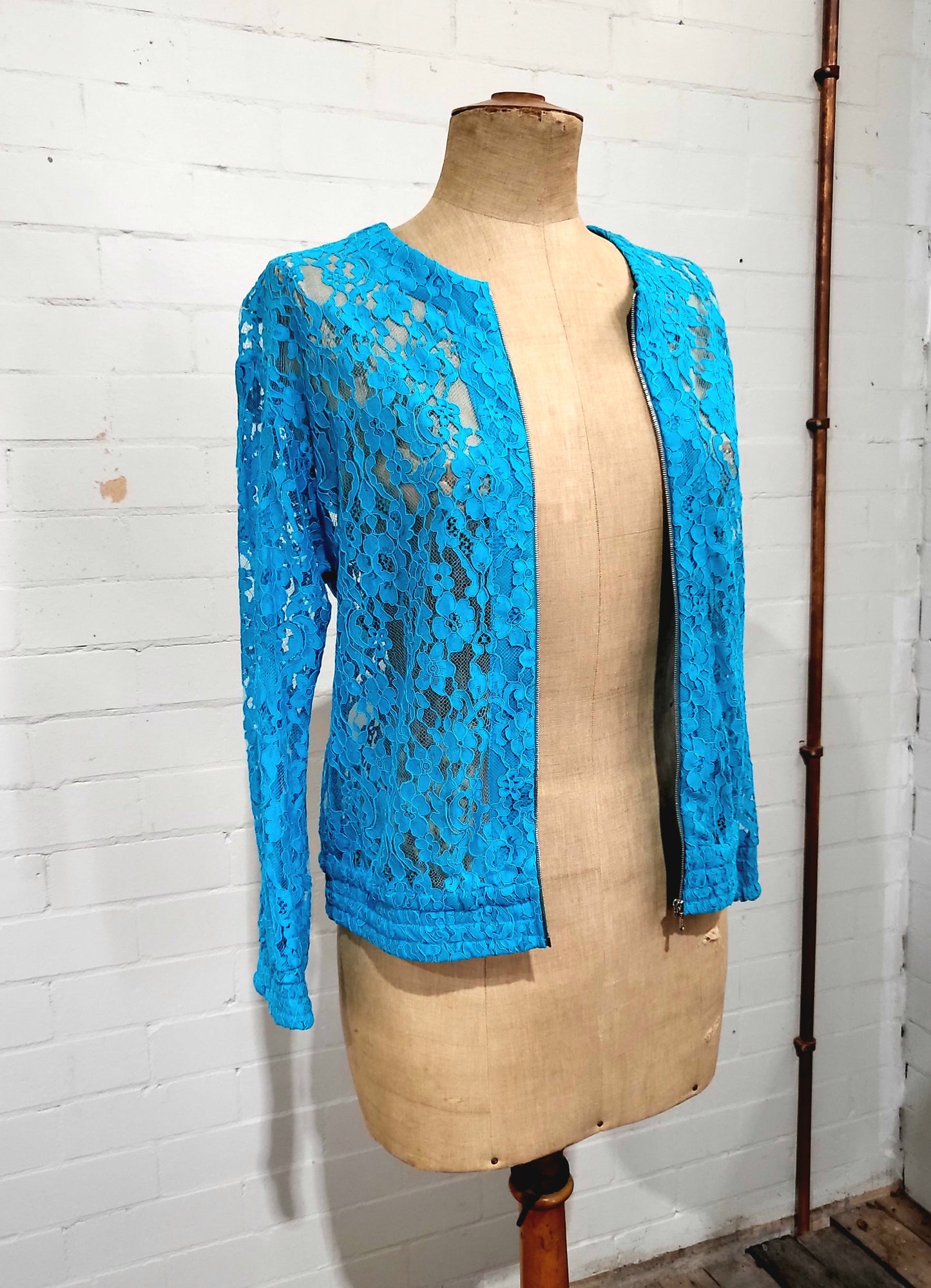 Zimmermann "Flip Side Lace Bomber" - Electric Blue, Size 0
