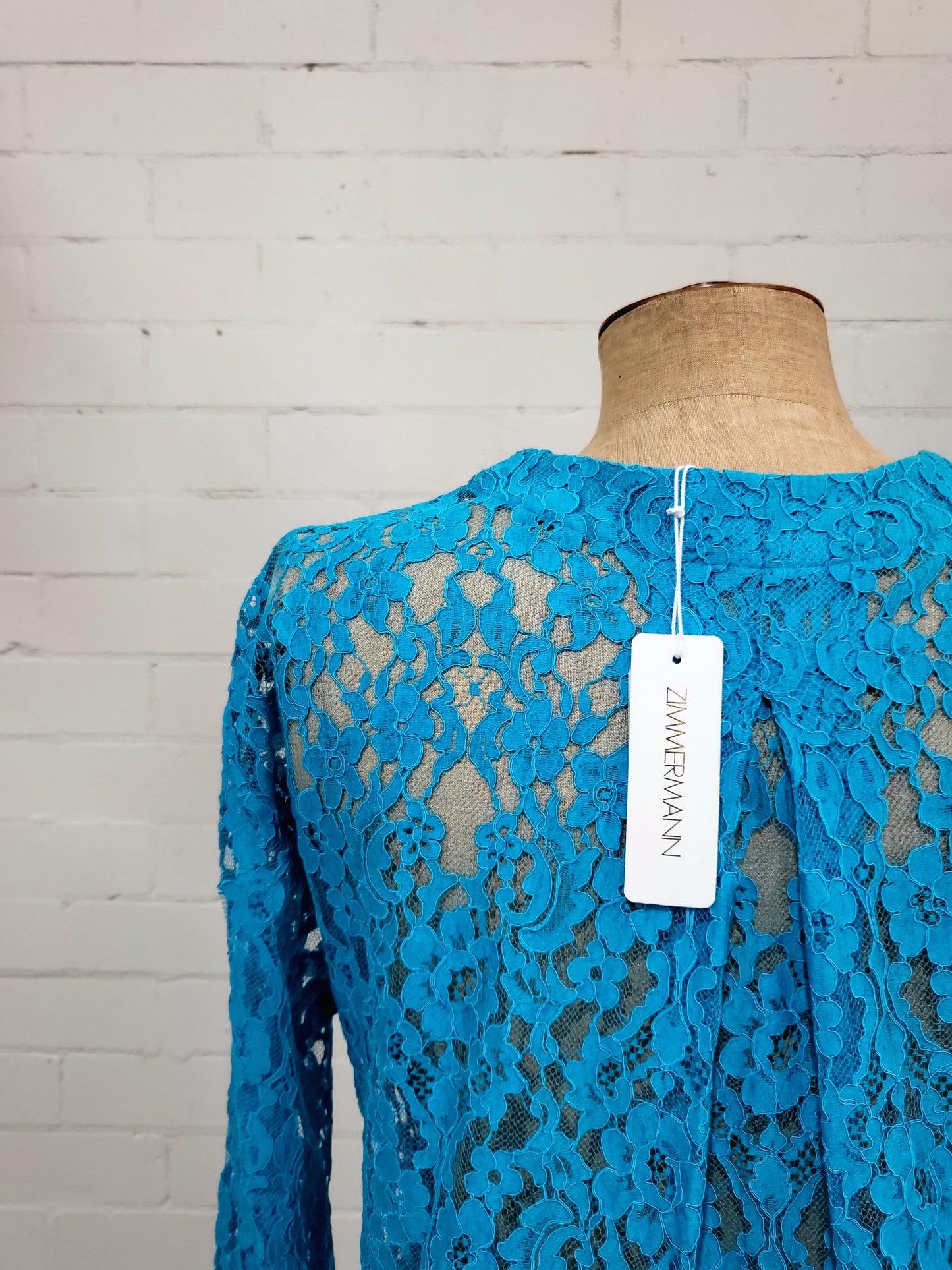 Zimmermann "Flip Side Lace Bomber" - Electric Blue, Size 0