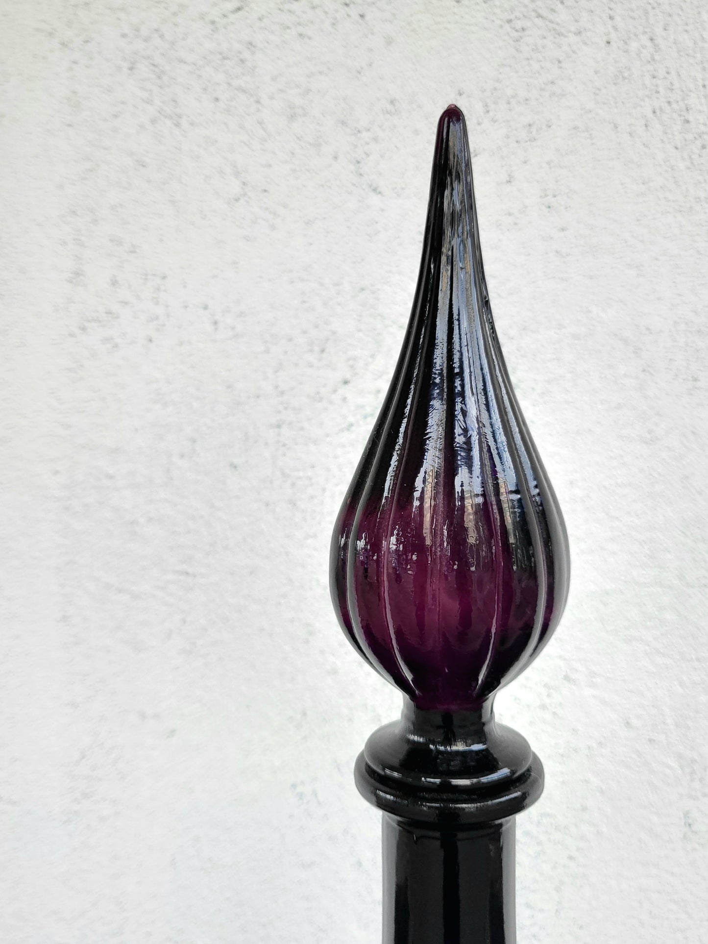 Mid-Century Empoli Glass Genie Bottle - Purple, 67cm