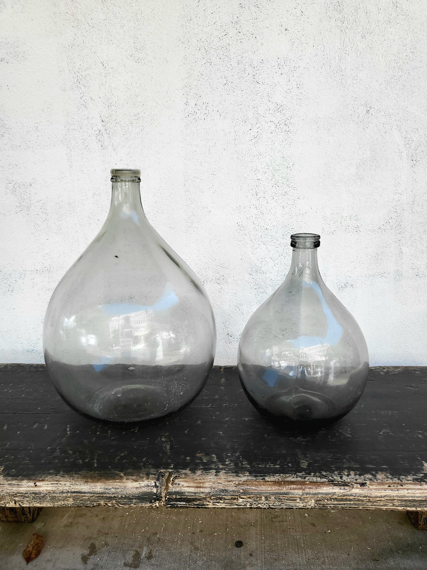 Antique Italian Clear Glass Demijohns