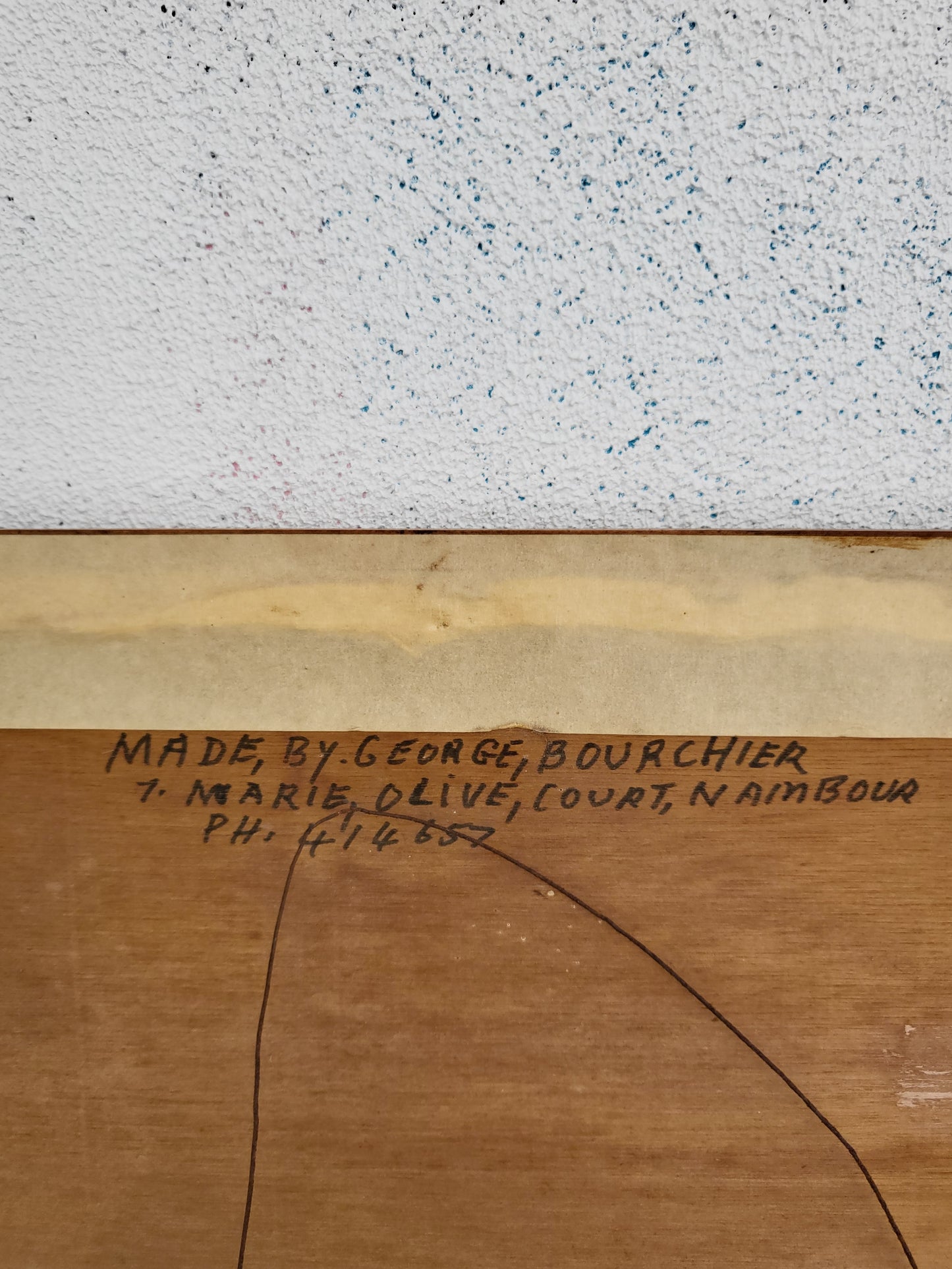 Reverse of frame inscribed “Made by George Bourchier, Nambour”