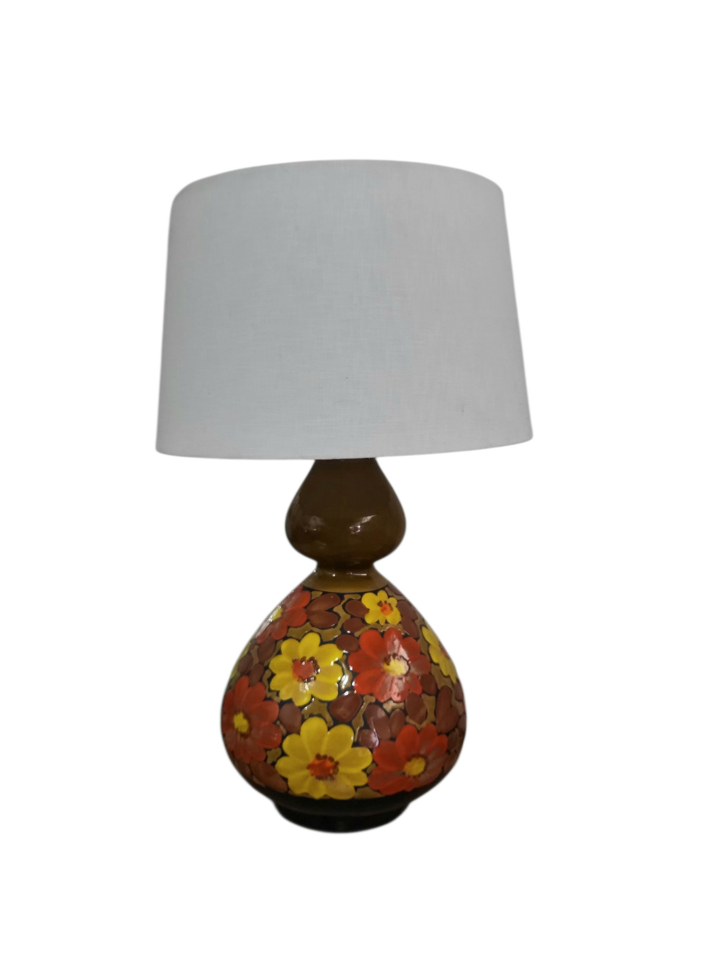 Italian Hand-Painted Ceramic Table Lamp - Bitossi Style (Vintage)