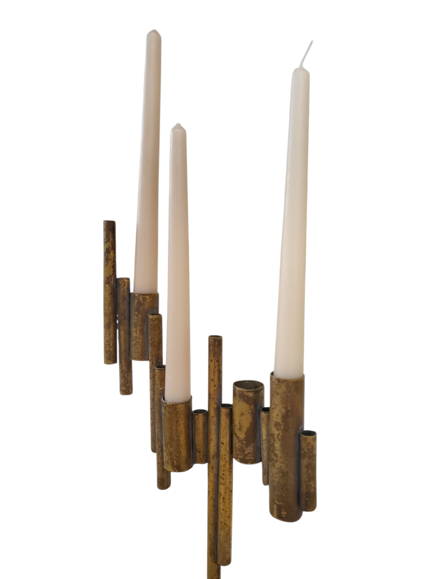 Mid-Century Brutalist Candelabra - Sculptural Iron Form