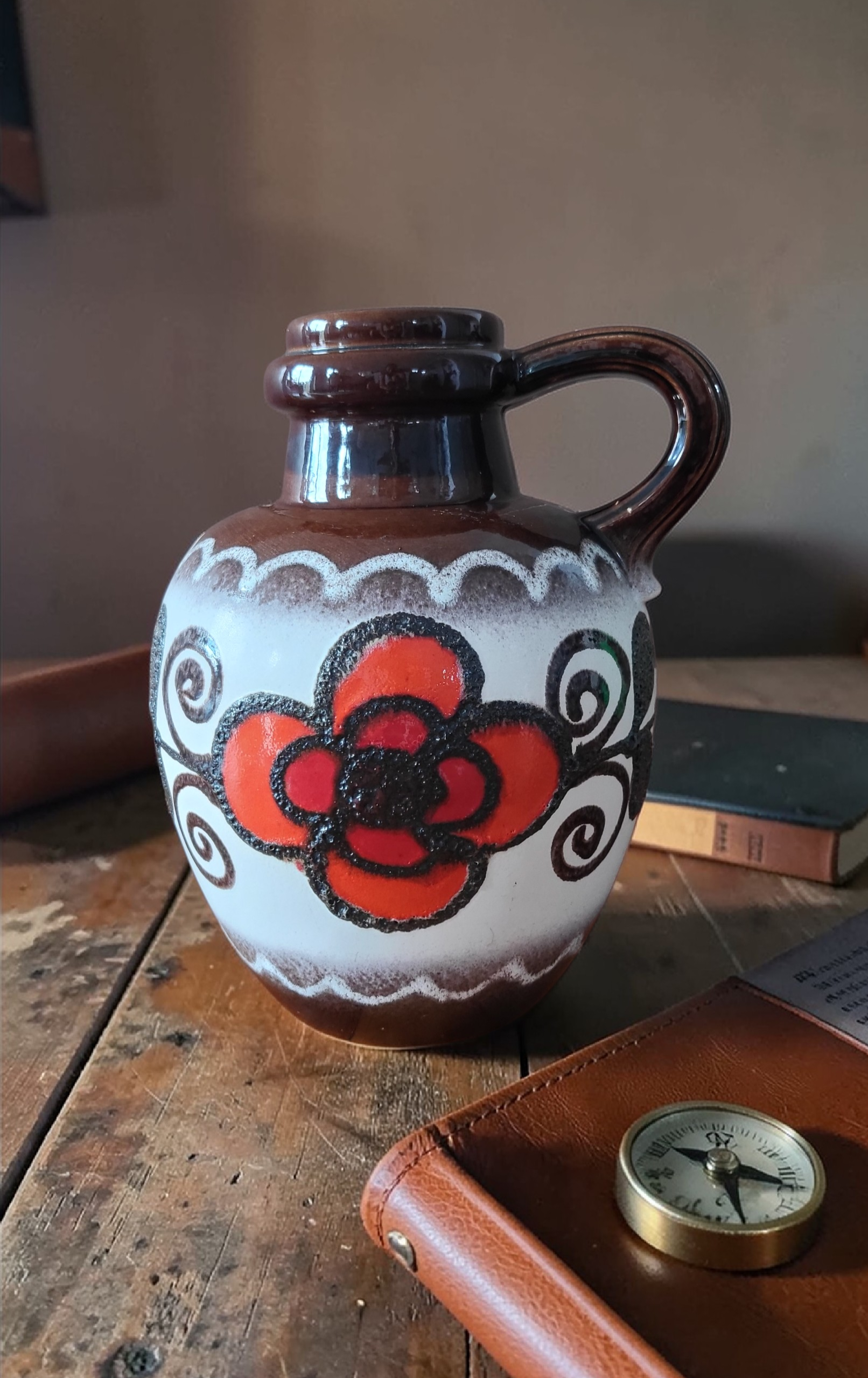 Vintage West German Floor Vase 486-38 | Mid Century Ceramic Vase