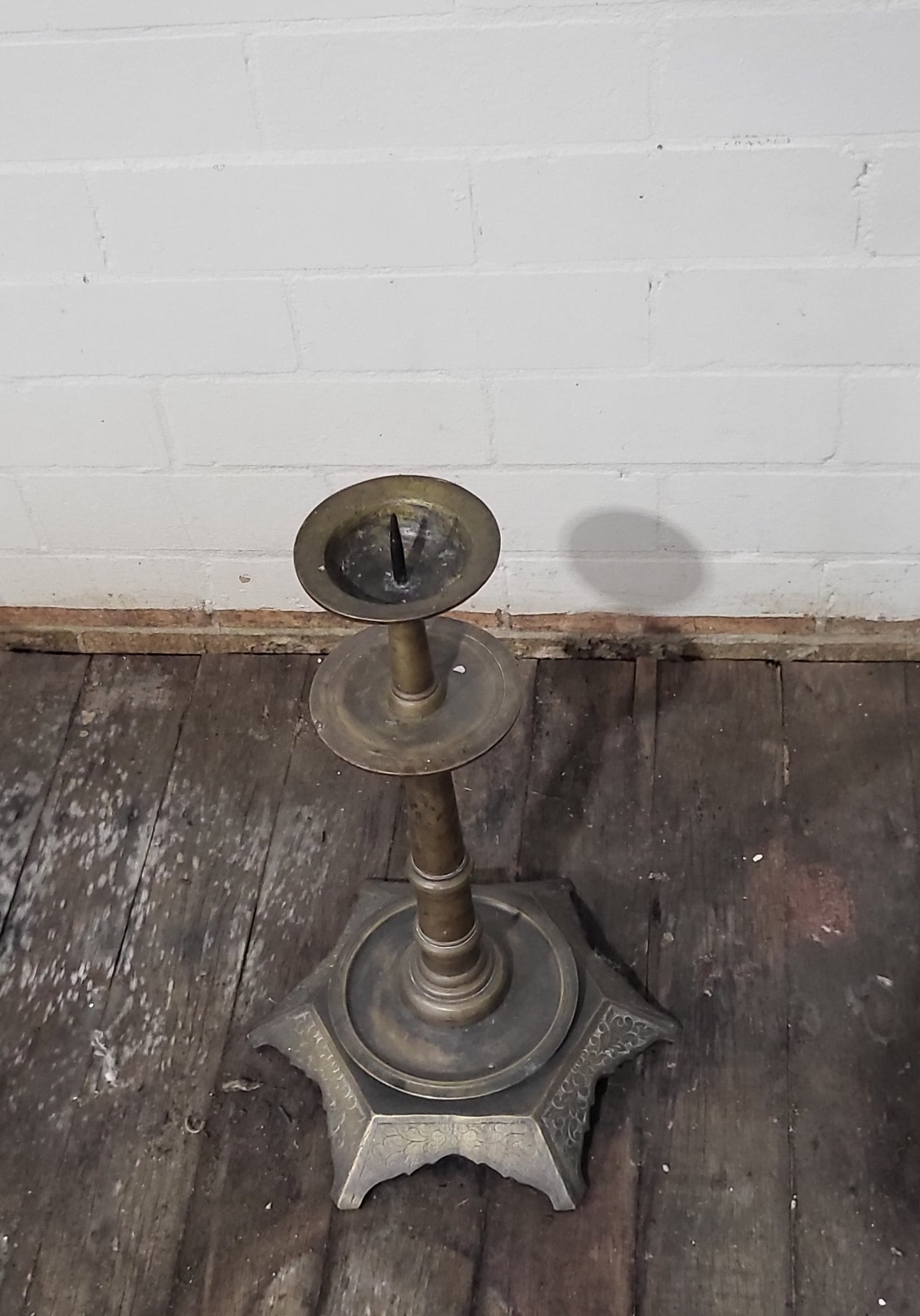 Antique Bronze Pricket Candlestick