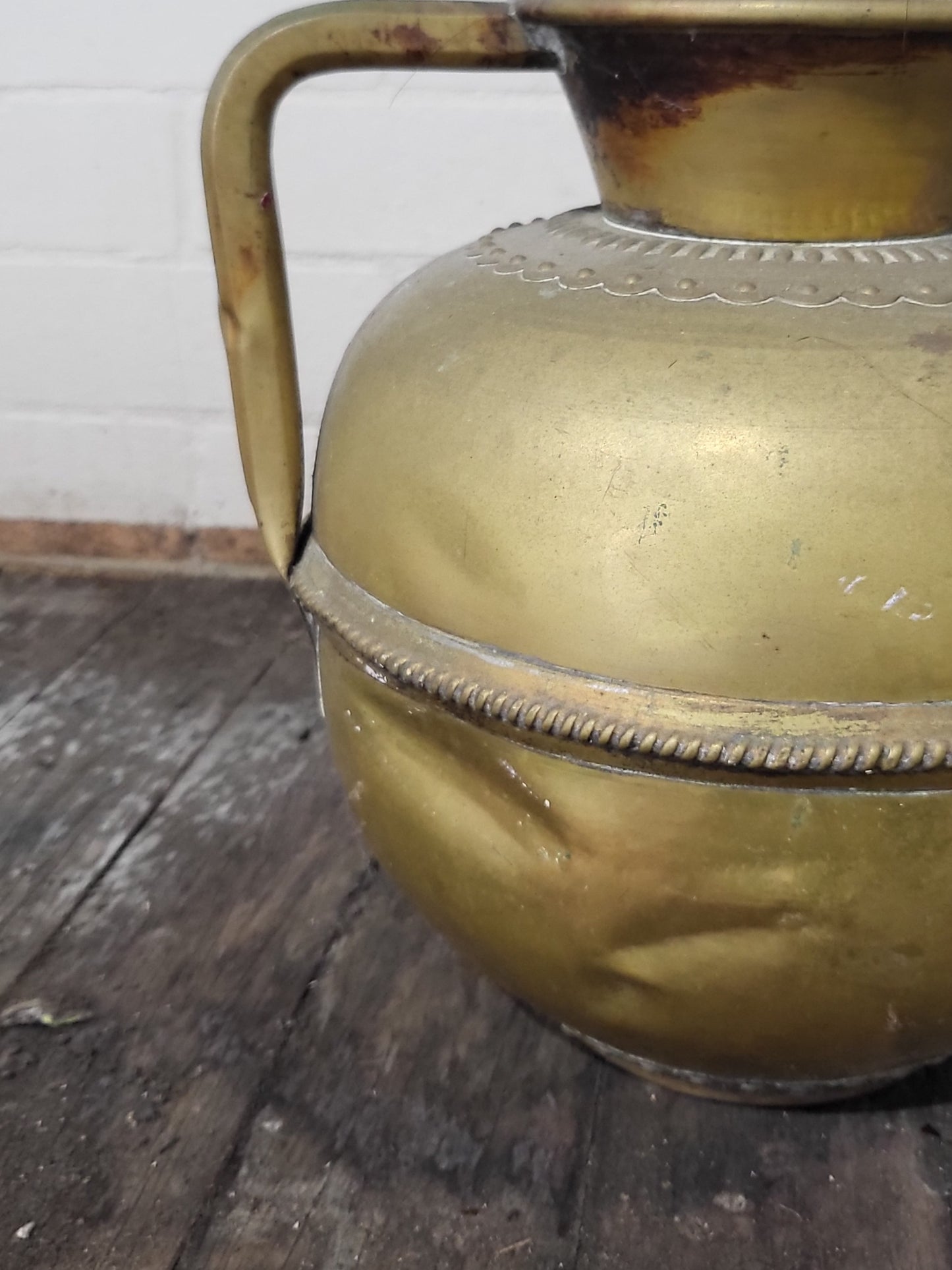 Antique French Brass Twin-Handled Jug