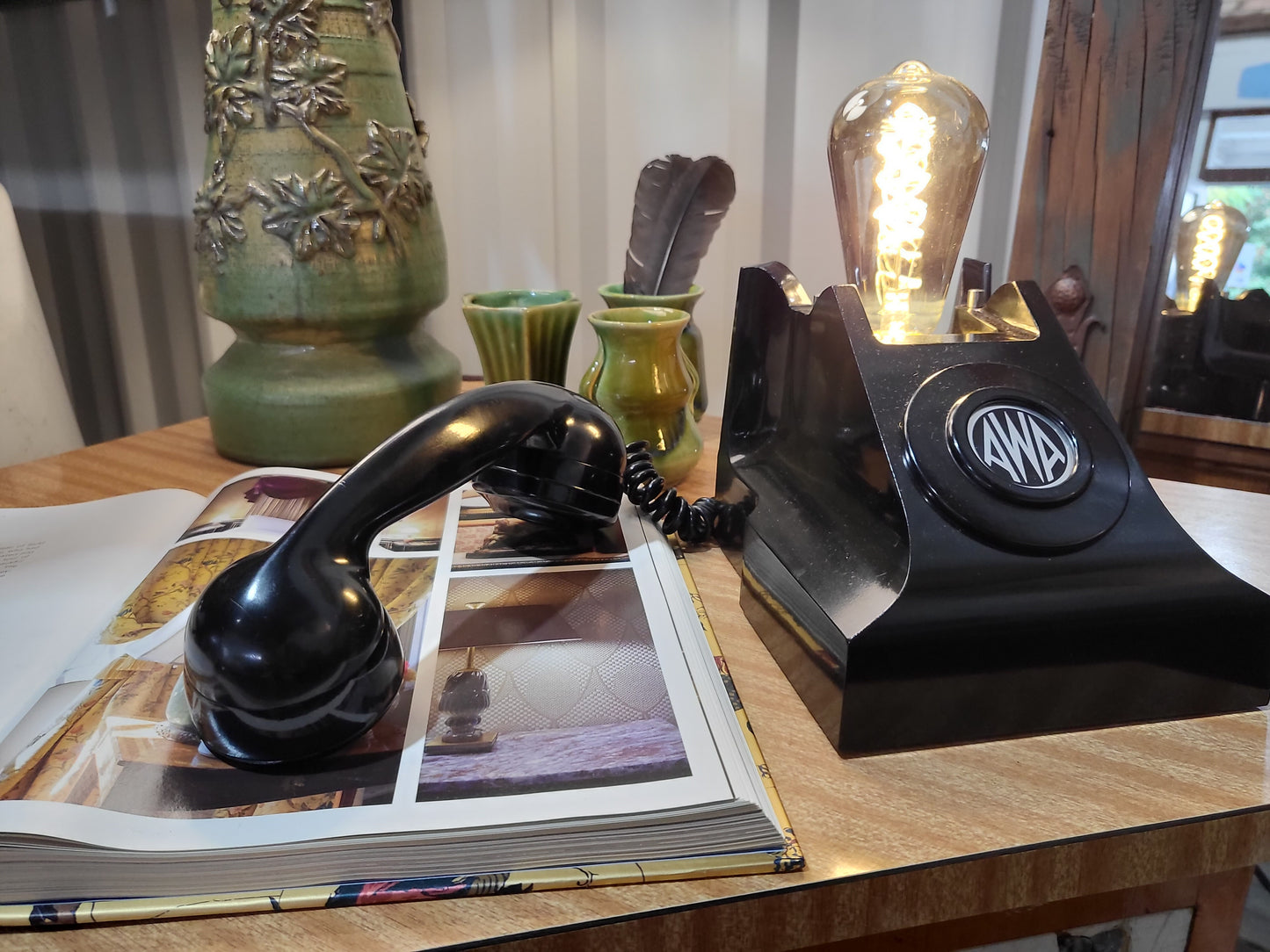 1958 Bakelite Telephone Lamp (Dimmable)