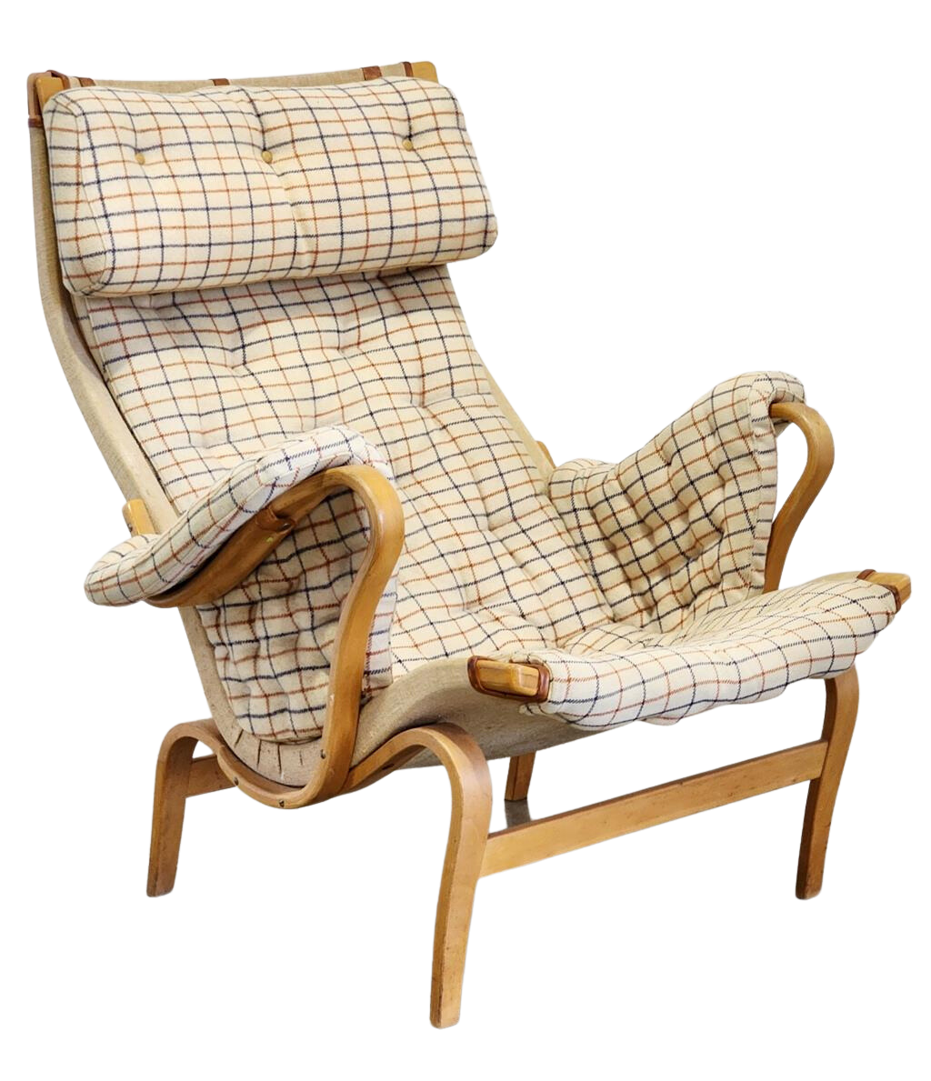 Pernilla 69 Easy Chair and Ottoman by Bruno Mathsson