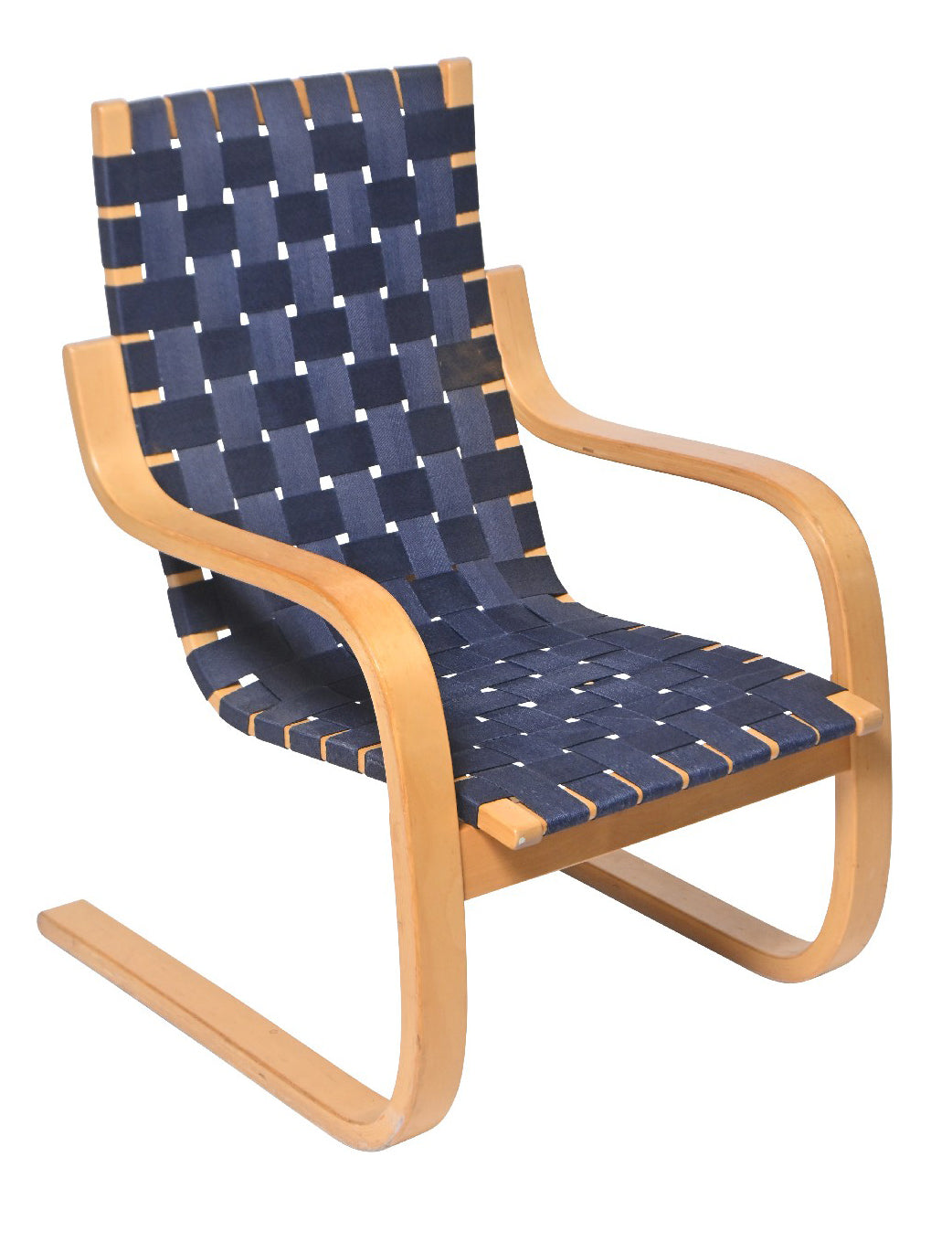Designer Alvar Aalto 'Model 406' Webbed Chair