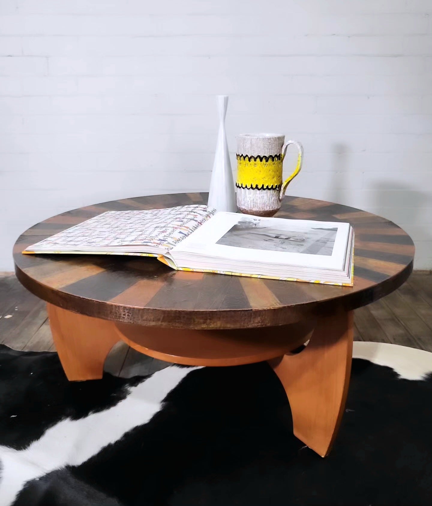 Vintage Mid-Century Etched Copper Coffee Table