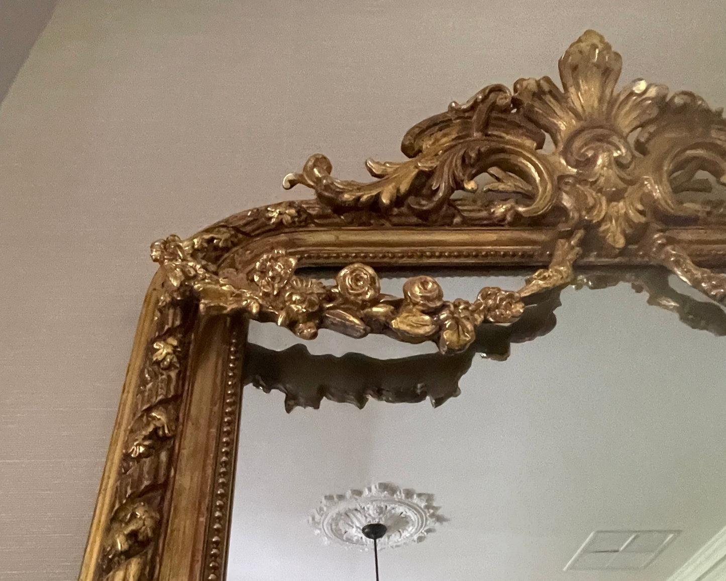 French Giltwood & Gesso Mirror, c.1860