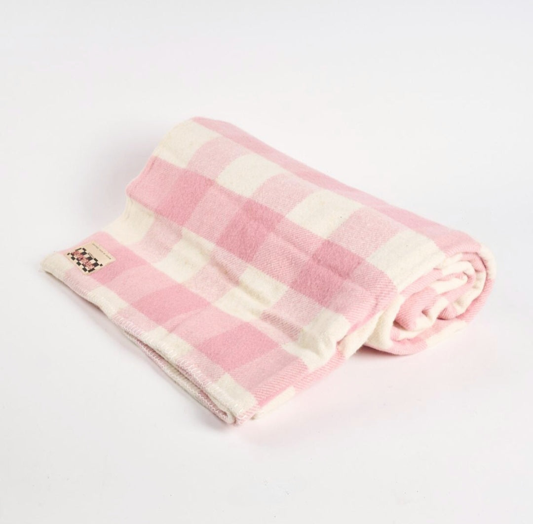NZ Wool Vintage Check Blanket