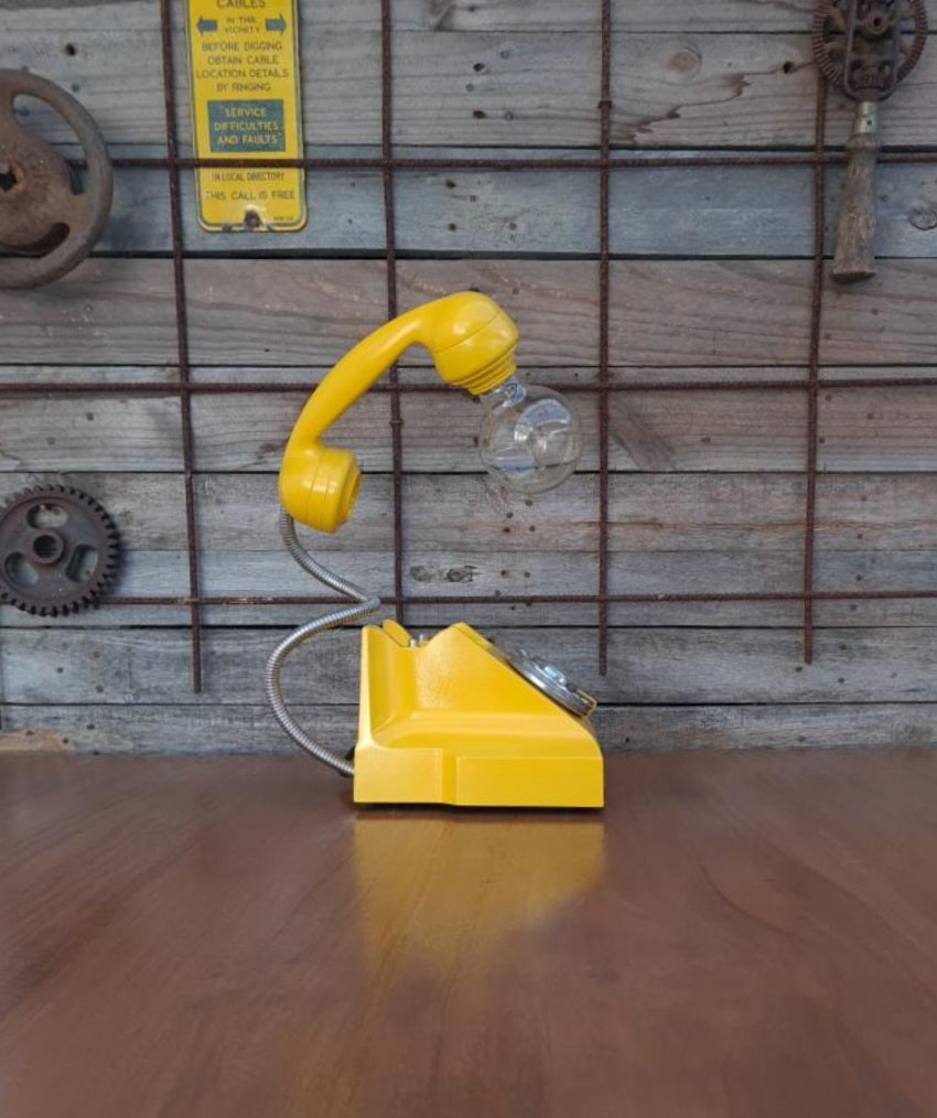 1958 STC Rotary Dial Telephone Lamp (Dimmable) - YELLOW