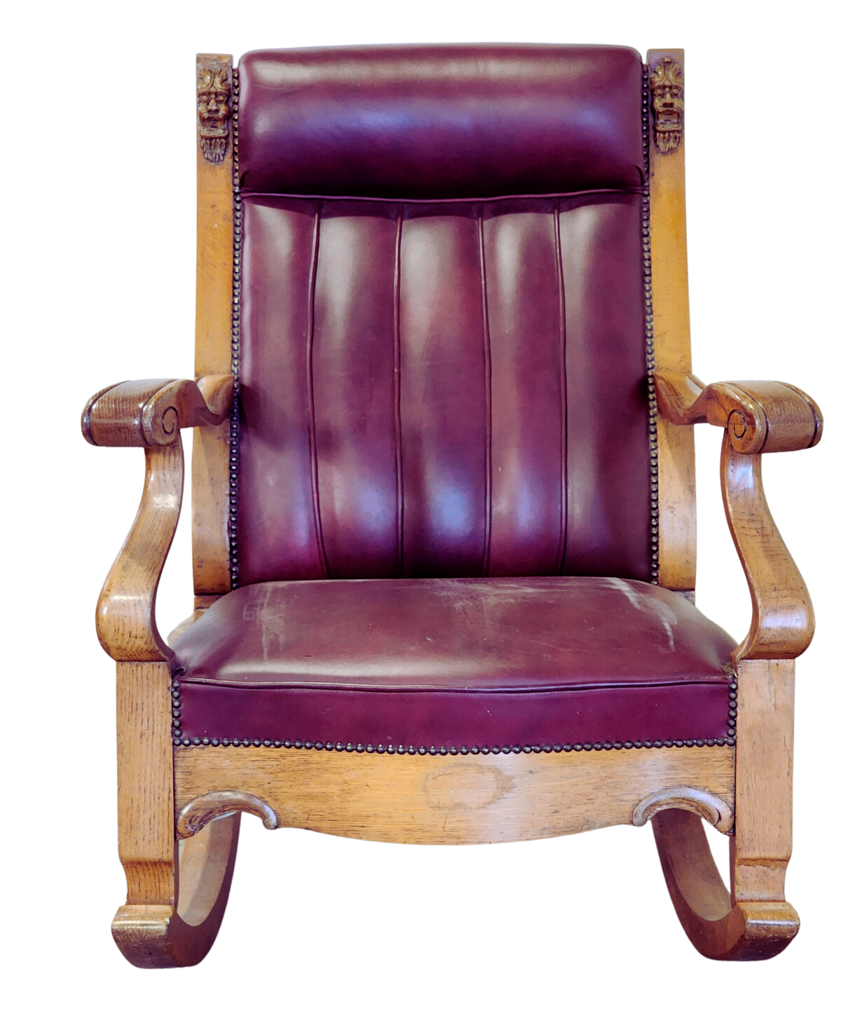 Antique Leather Rocking Chair Saint Atlas