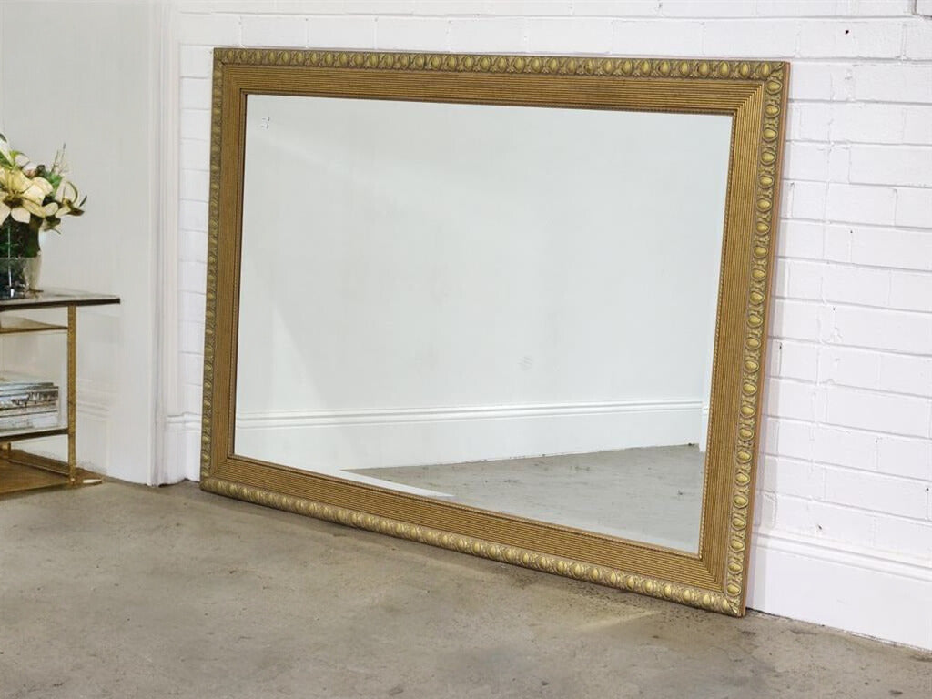 Large Bevelled Gold Gilt Framed Mirror