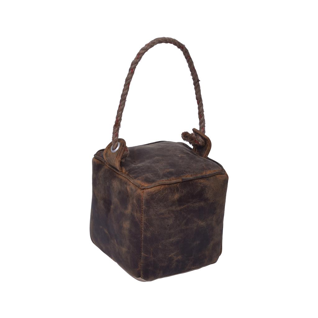 Buffed Vegan Leather Door Stopper - Cube