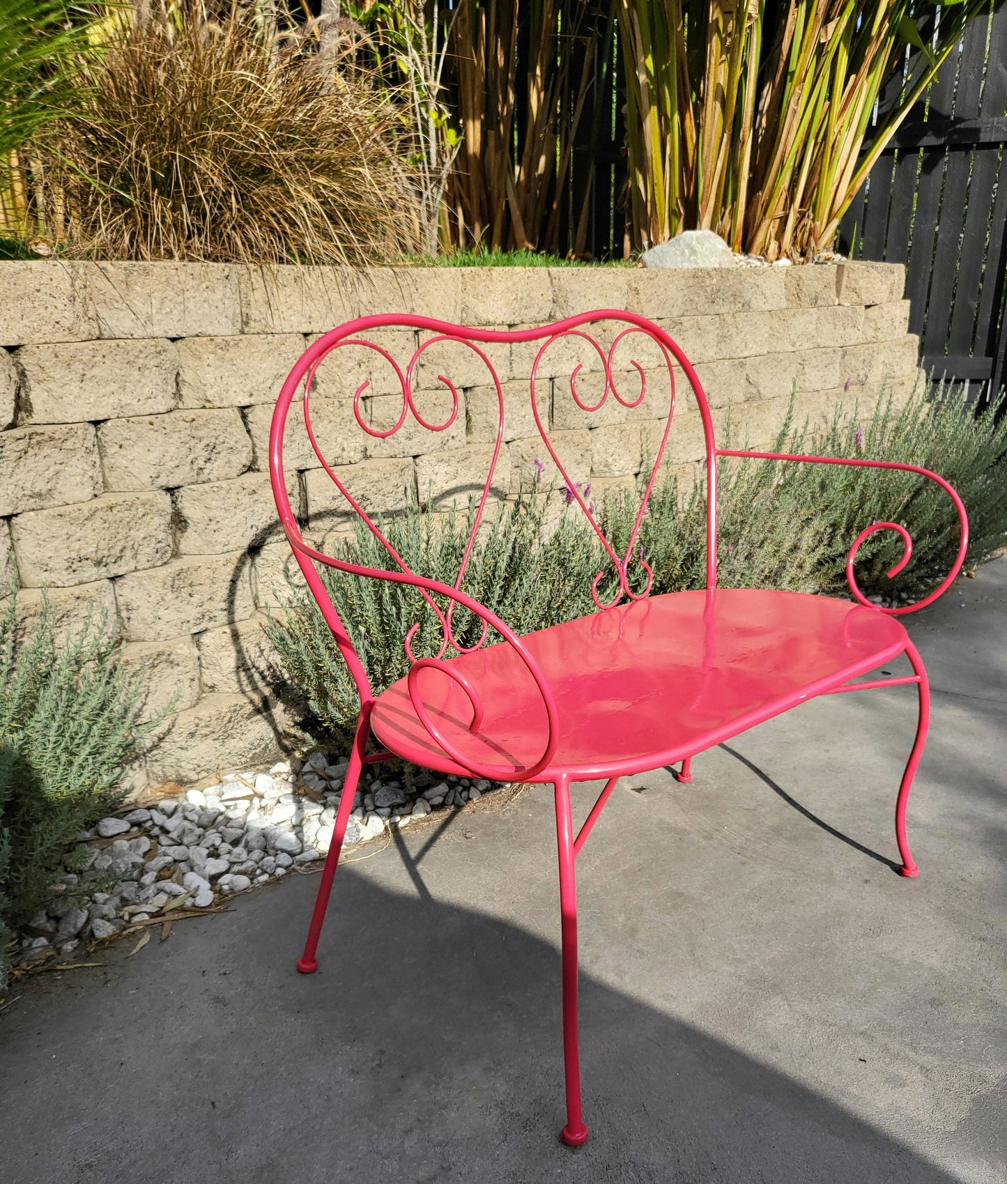 1950's French Mid-Century Metal 'Love' Seat