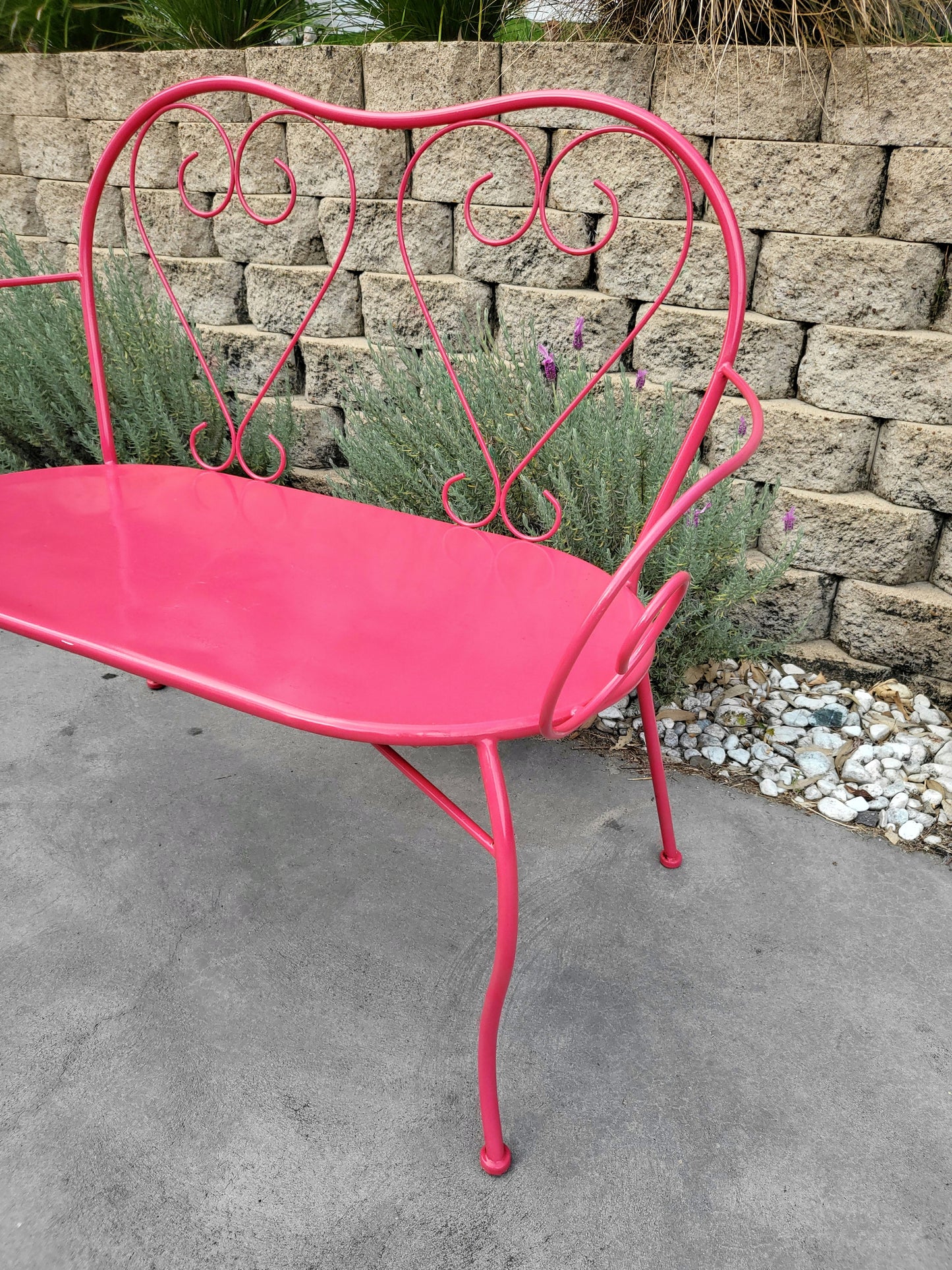 1950's French Mid-Century Metal 'Love' Seat