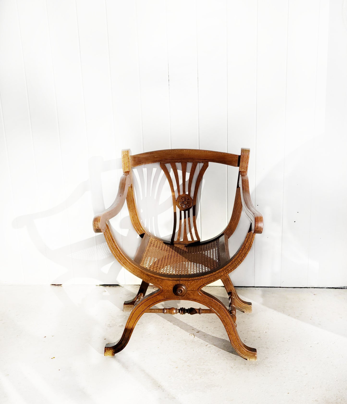 French Beech Framed Savonarola Chair