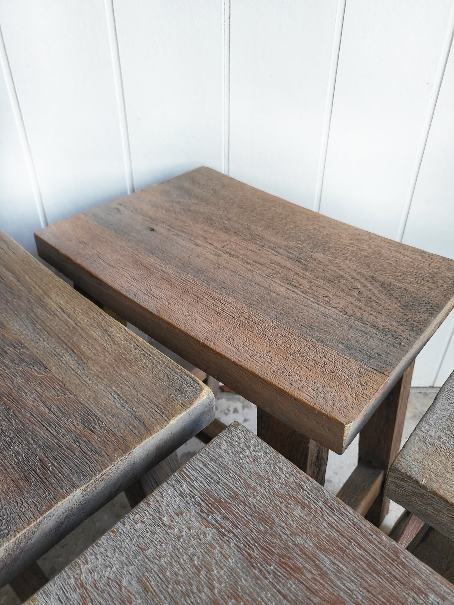 Set of Four Recycled Timber Stools