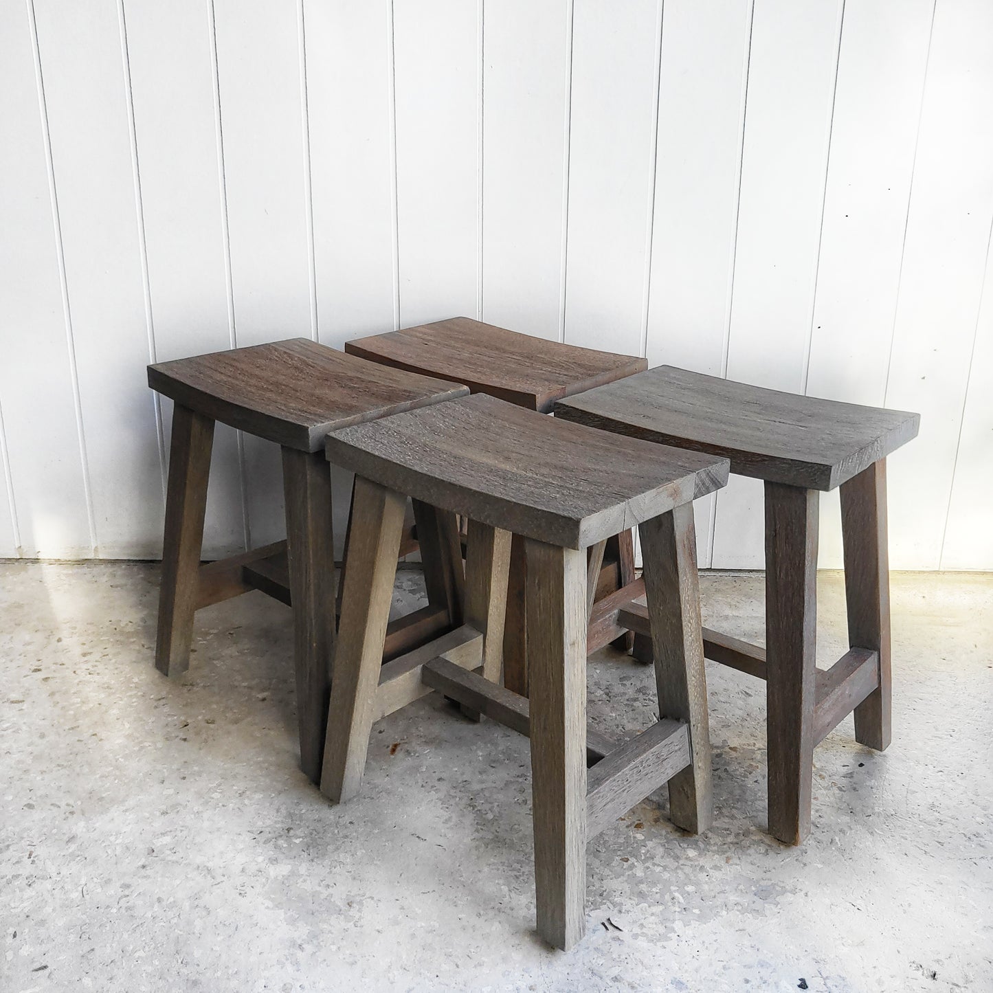 Set of Four Recycled Timber Stools