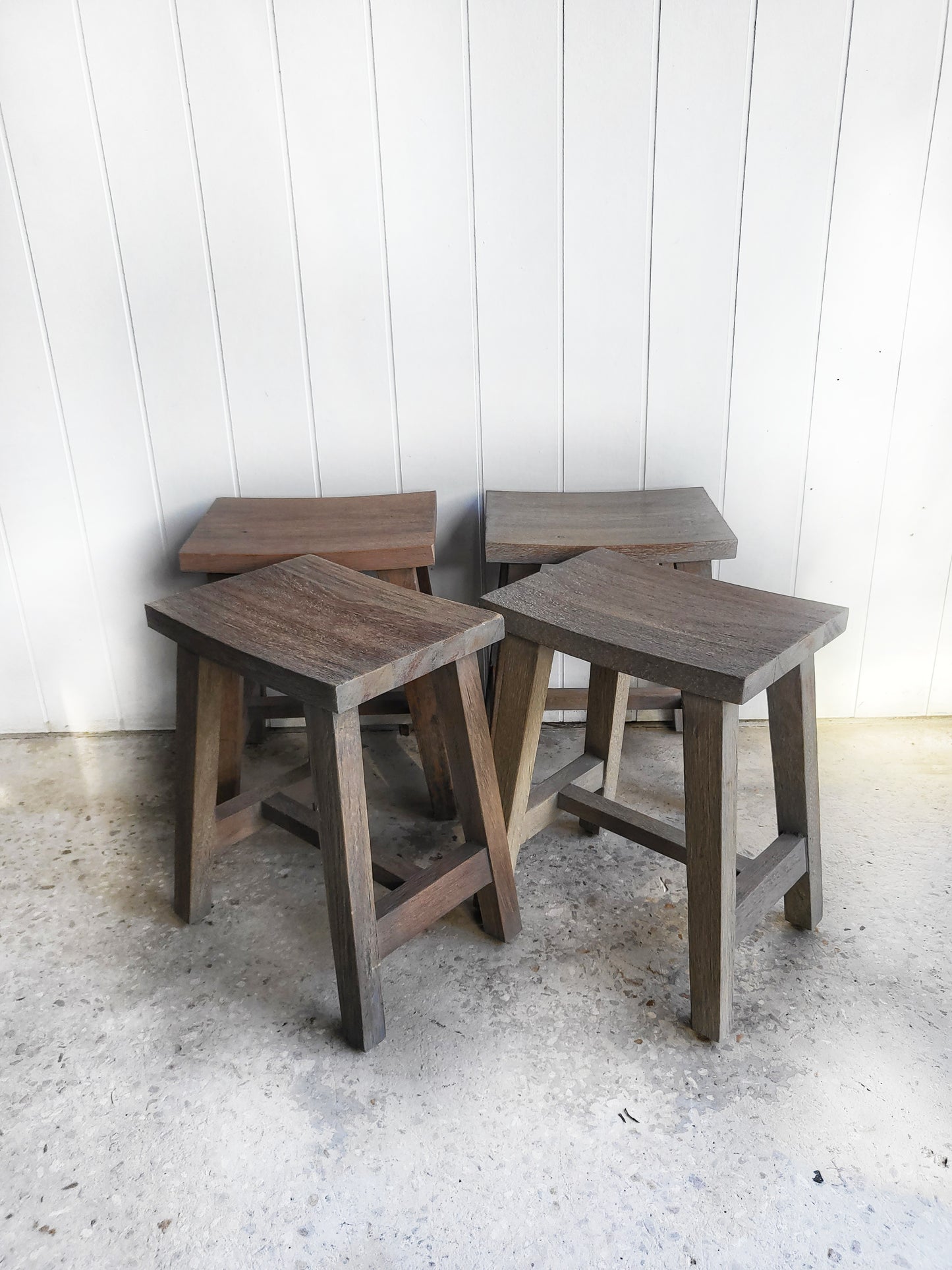 Set of Four Recycled Timber Stools