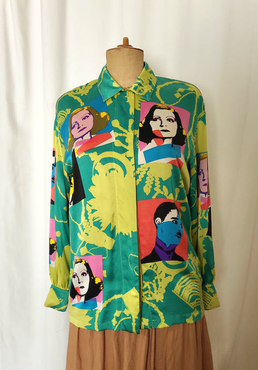 Vintage ESCADA Pop-Art Silk Shirt