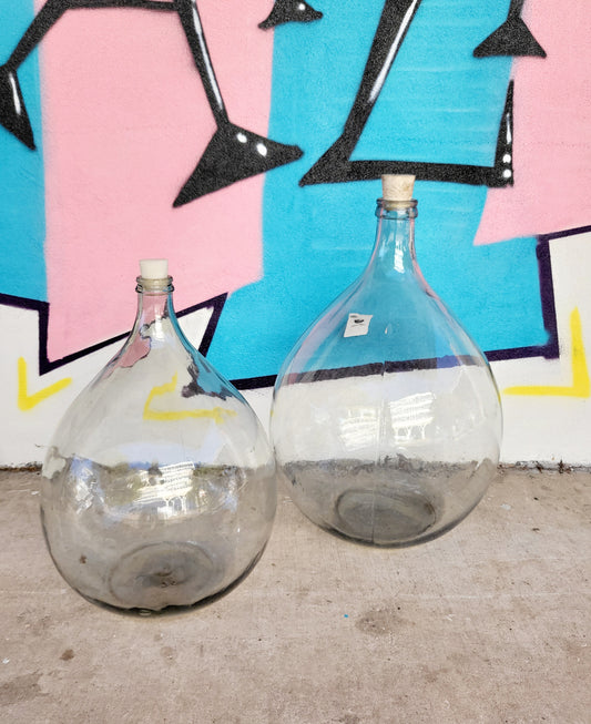 Pair of Antique French Demijohns