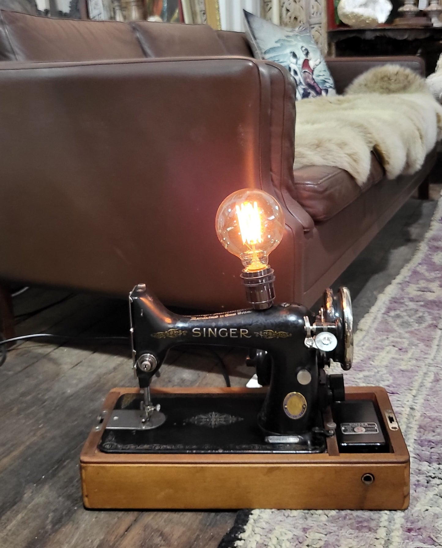 1950 Singer 99K Sewing Machine Lamp (DIMMABLE)